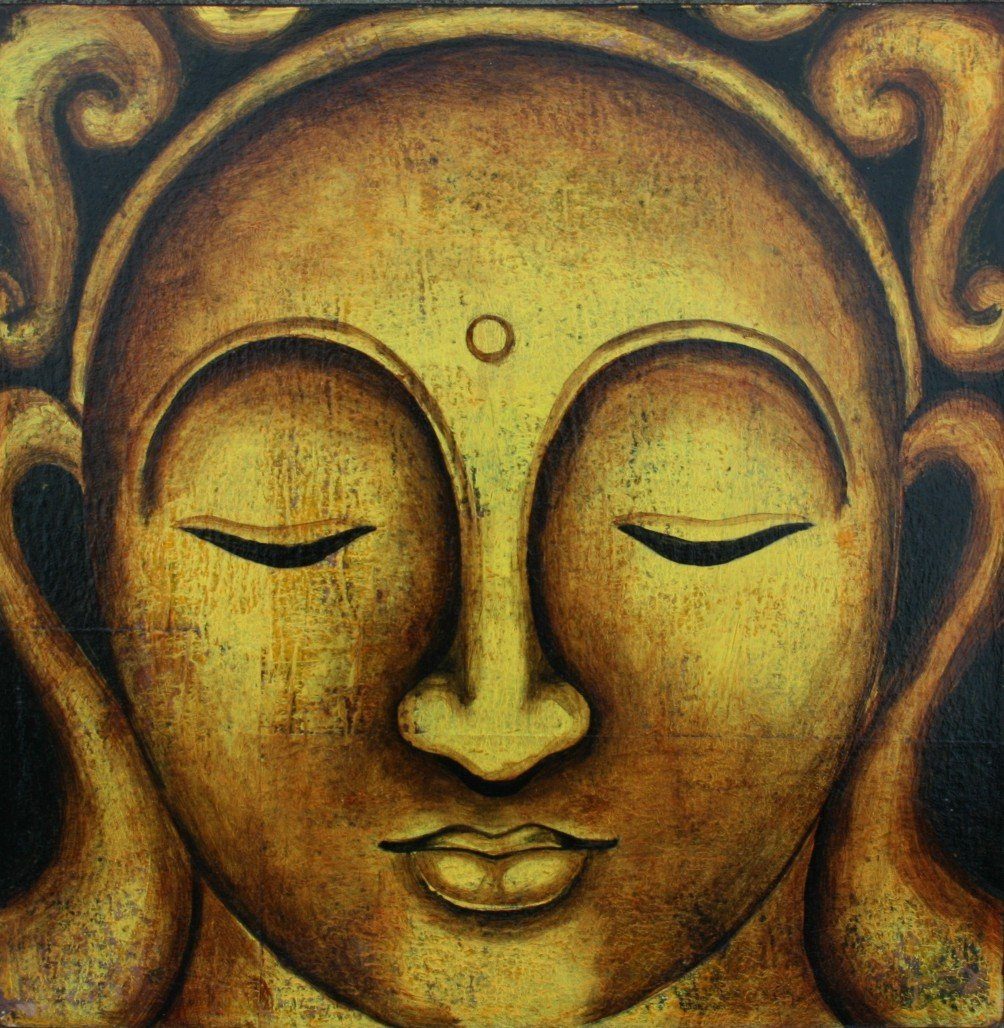 Motiv Buddha cm 1 Guru-Shop Kleiner Leinwand - 40*40 auf Buddhafigur