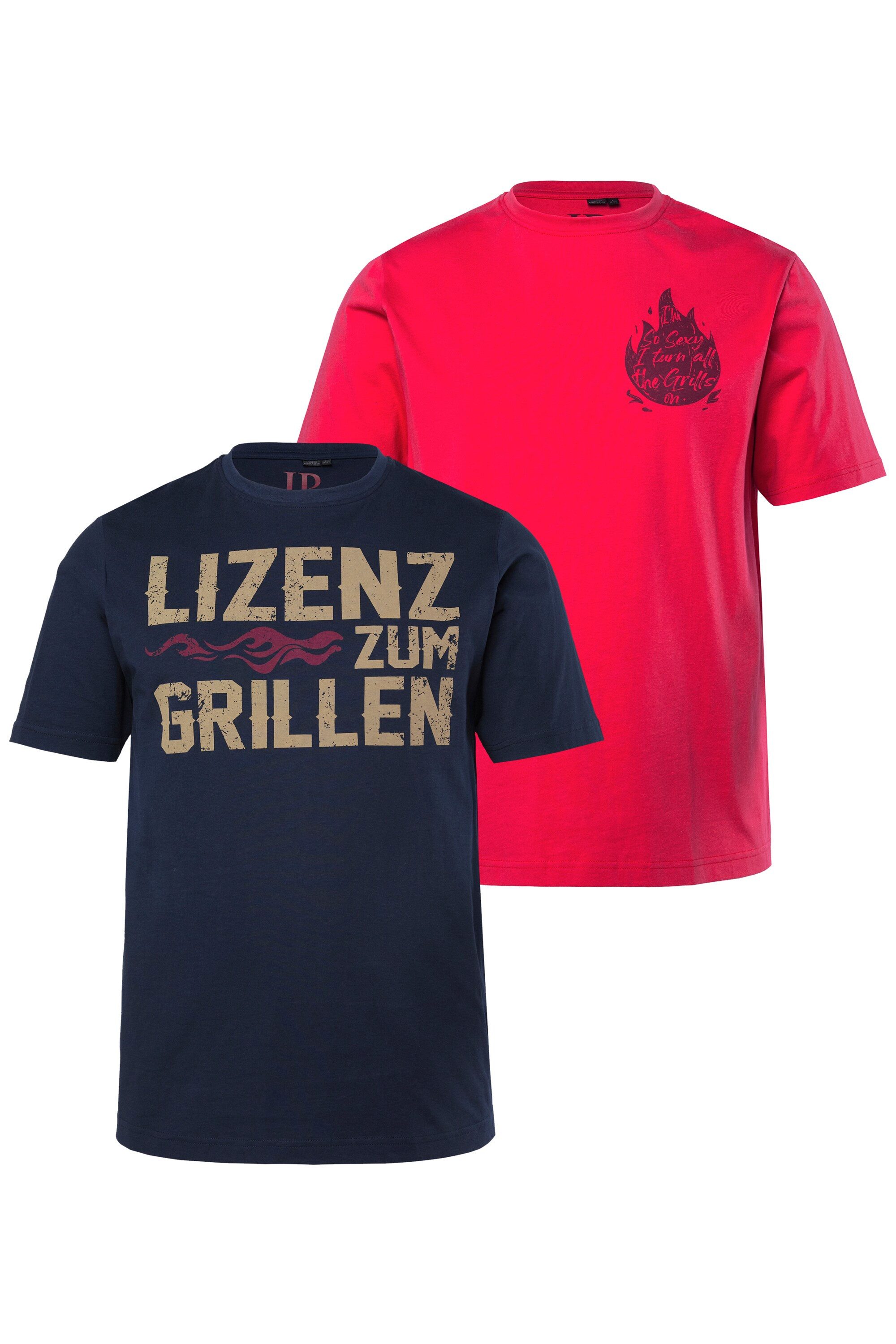 T-Shirt T-Shirt 2er-Pack Halbarm Brustprint bis 8 XL