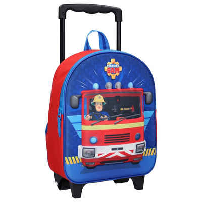 Vadobag Kinderrucksack Feuerwehrmann Sam 3D Trolley Rucksack, 31 cm - Feuerwehrauto, blau/rot (900-9448), Kinder Reisekoffer