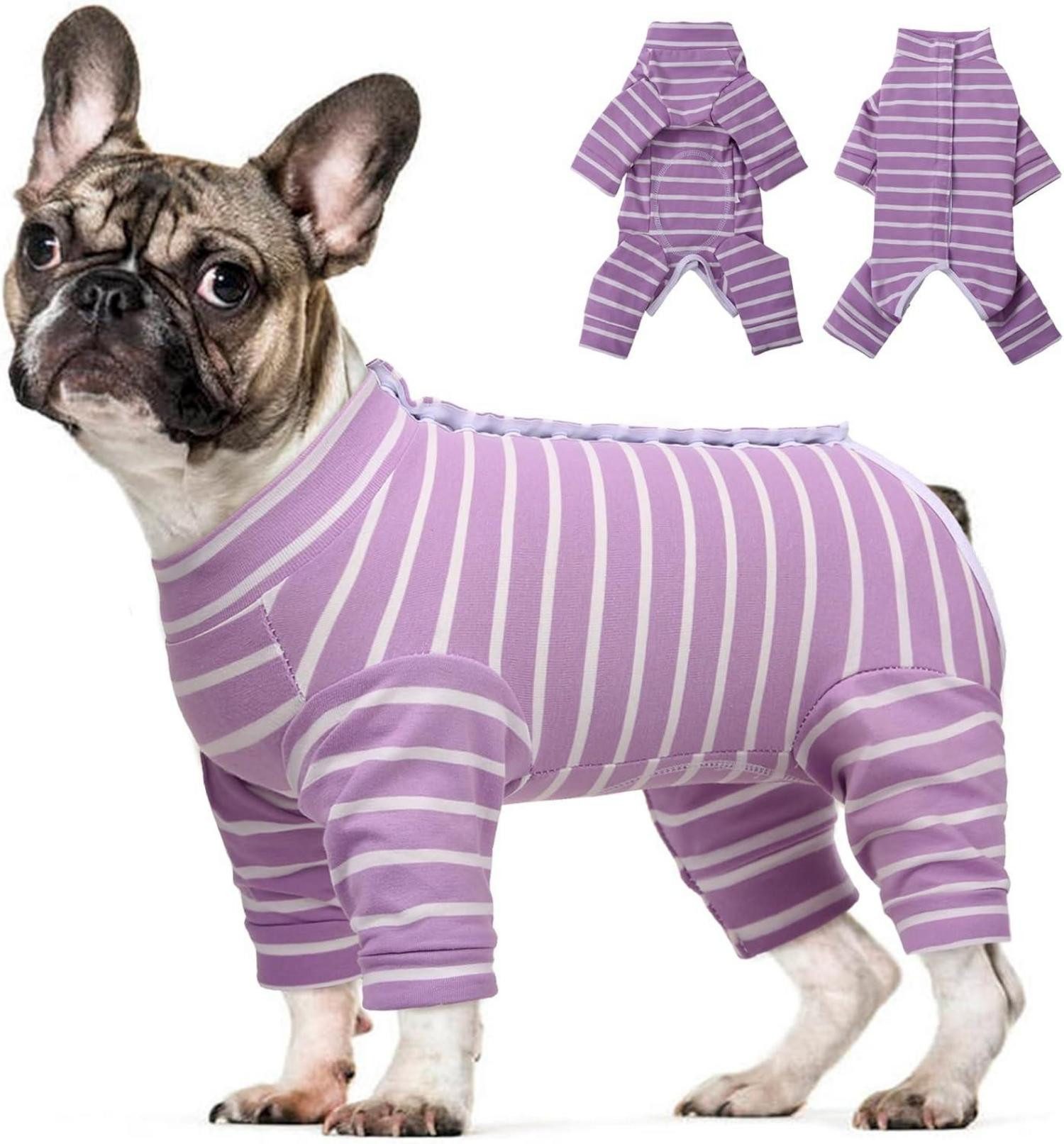 Schutzkragen Hundebody nach Op Kastration Runder Bauch Langarm Lila L - XL
