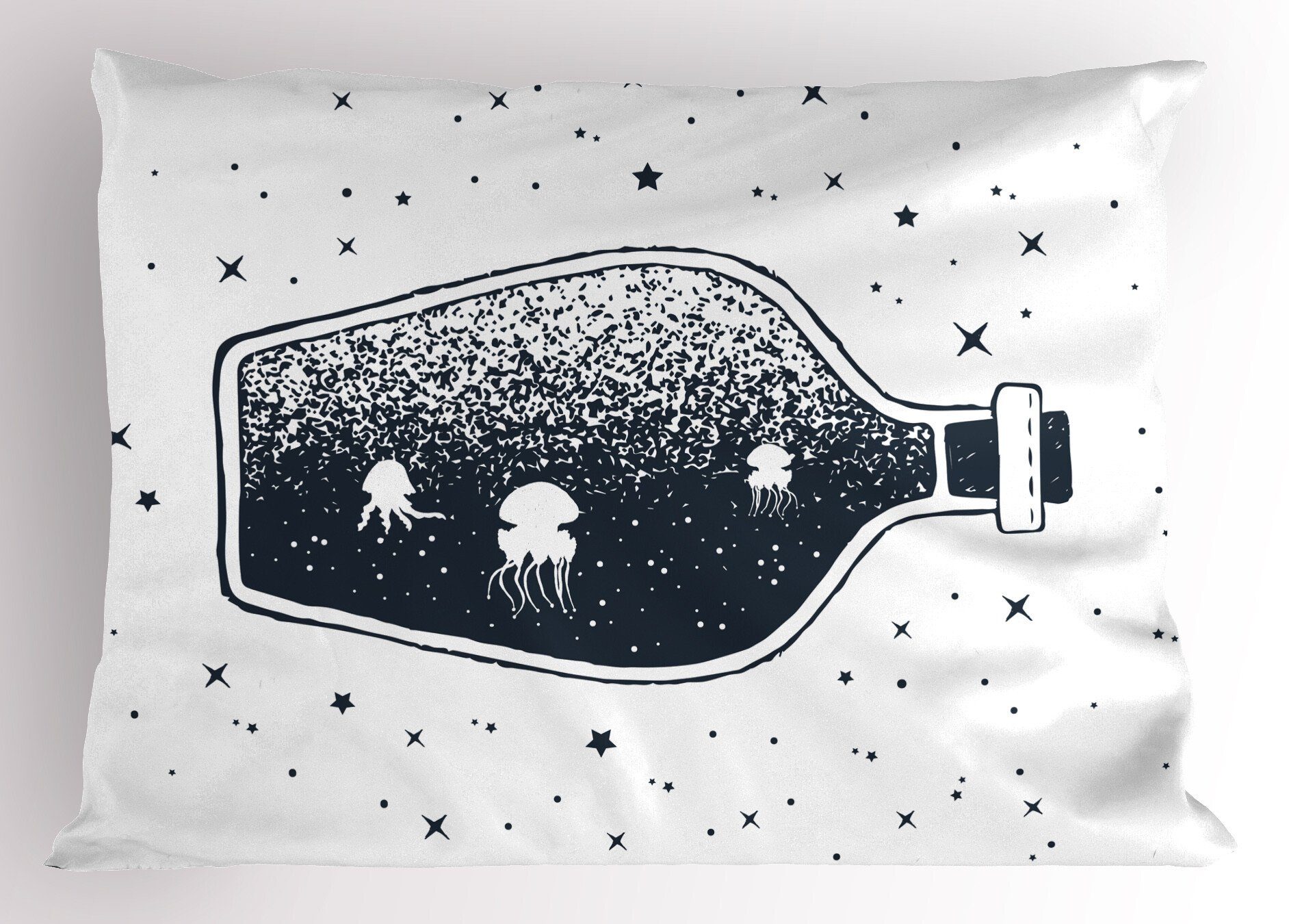 in Kissenbezüge Stück), Abakuhaus einer Dekorativer Size Octopus Gedruckter Tattoo Standard Flasche Kissenbezug, (1 Nautical King