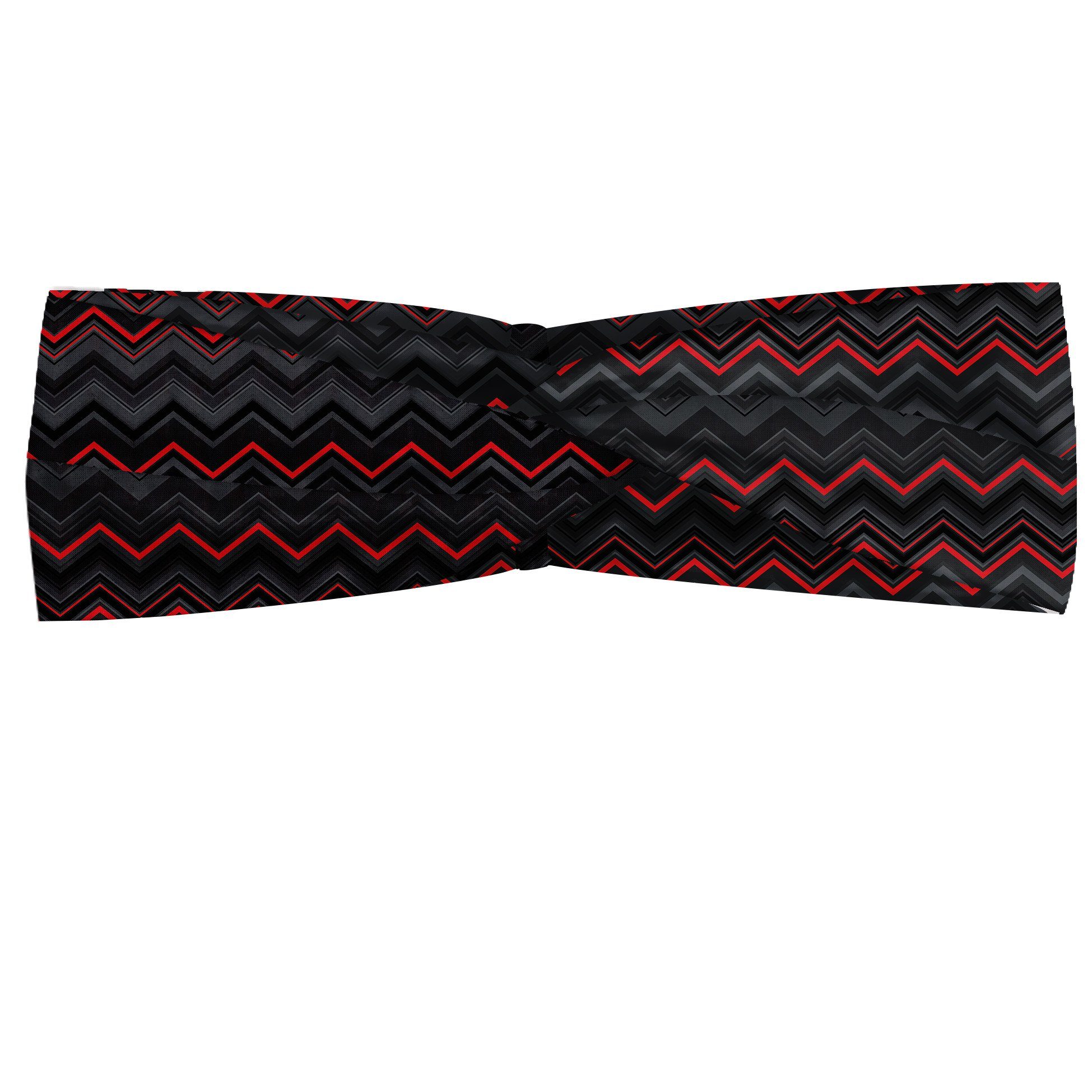 Abakuhaus Stirnband Elastisch und Angenehme alltags accessories grau, Rot, Zick-Zack-Chevron Theme
