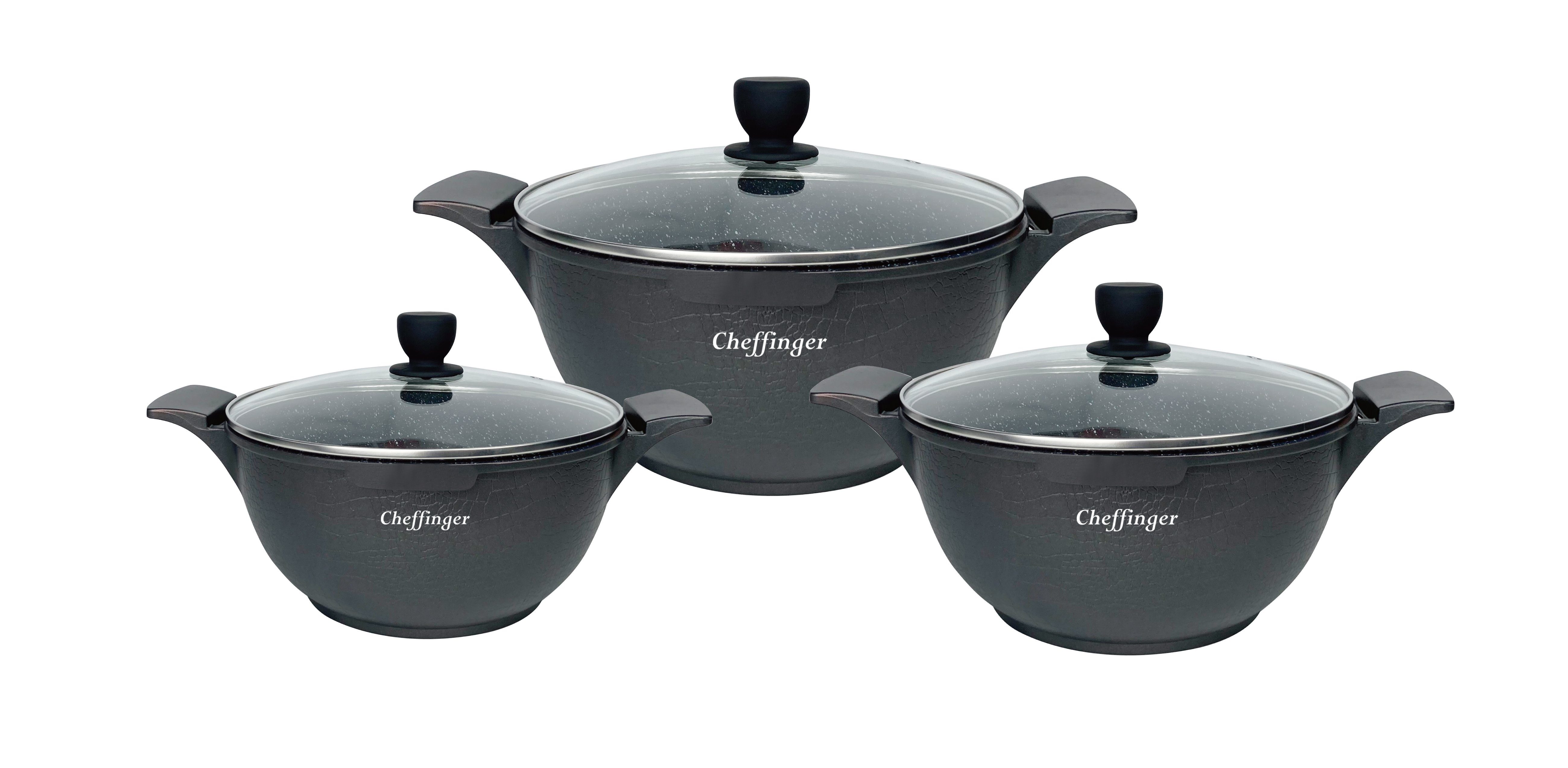 Kochtopf Kochtopfset 20-24-28cm 6-tlg Topf Induktion Alu Guss Geschirr