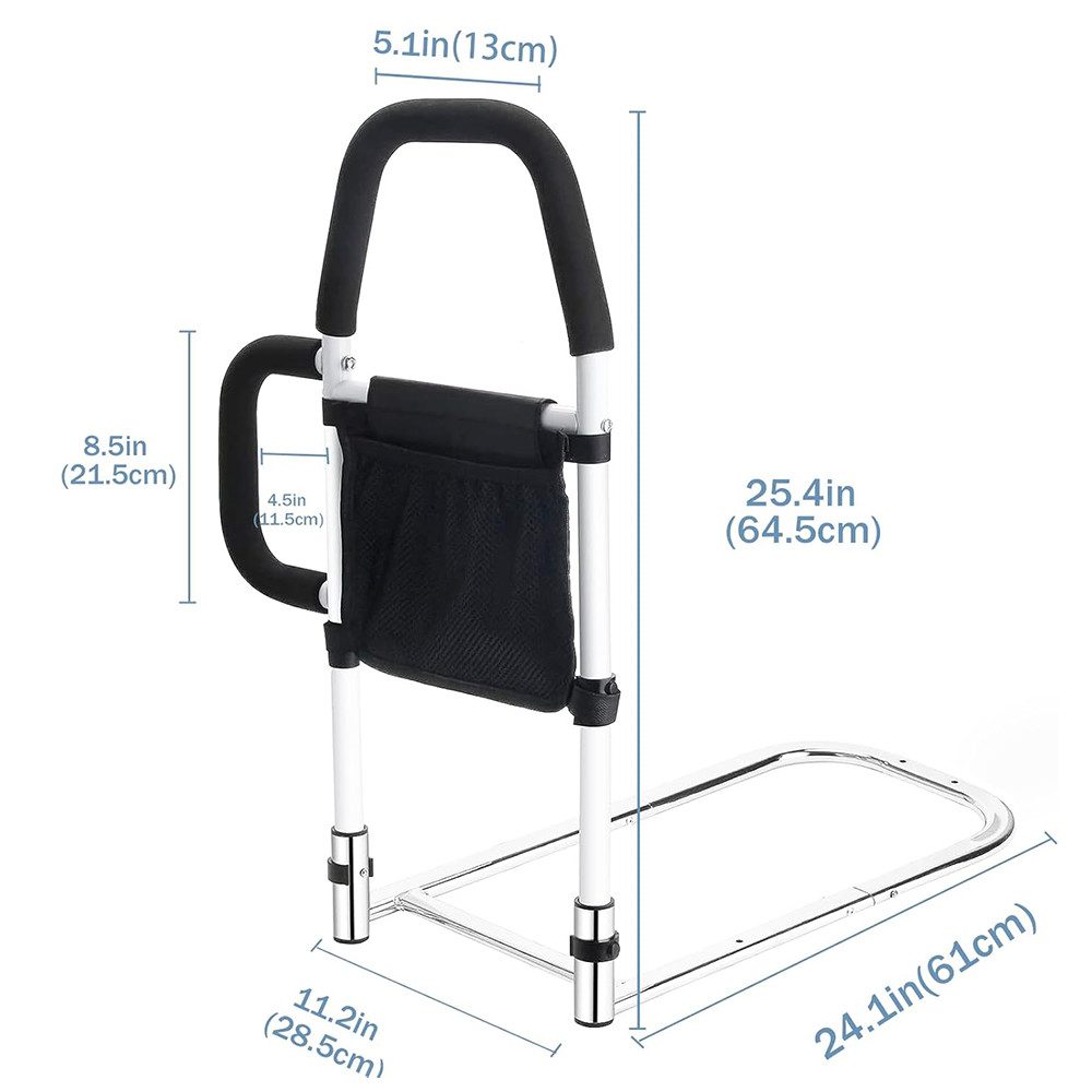 AKKEE Bett - Aufstehhilfe Bett Haltegriffe Senioren Verstellbare Aufstehhilfe Höhenverstellbare, 65 cm groß