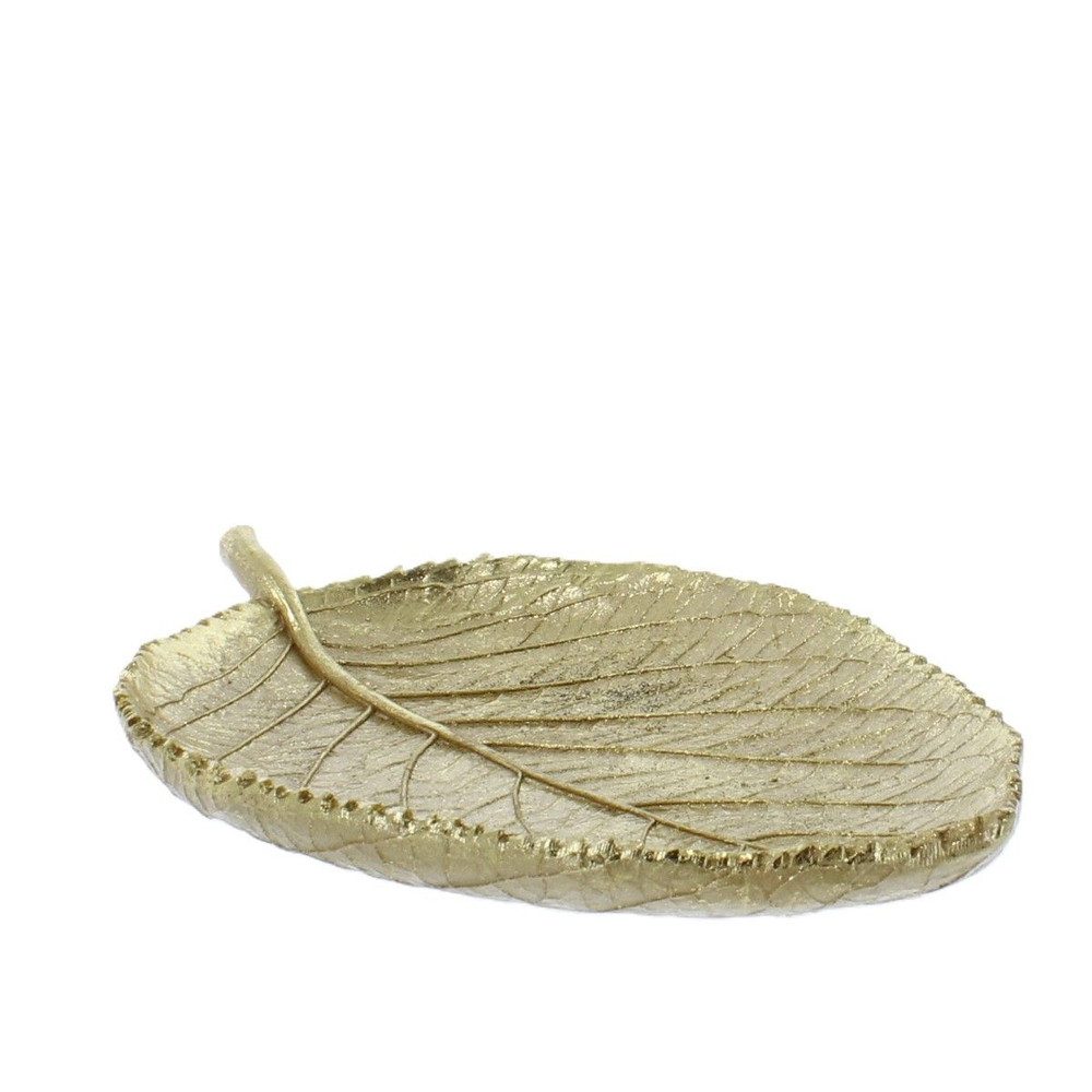 MICA Dekoteller Schale in Blattform - gold - ca. 23,8 x 15,7 x 4 cm