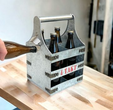 DanDiBo Flaschenträger Bierträger Metall mit Öffner Flaschenträger 4 Takt 96405