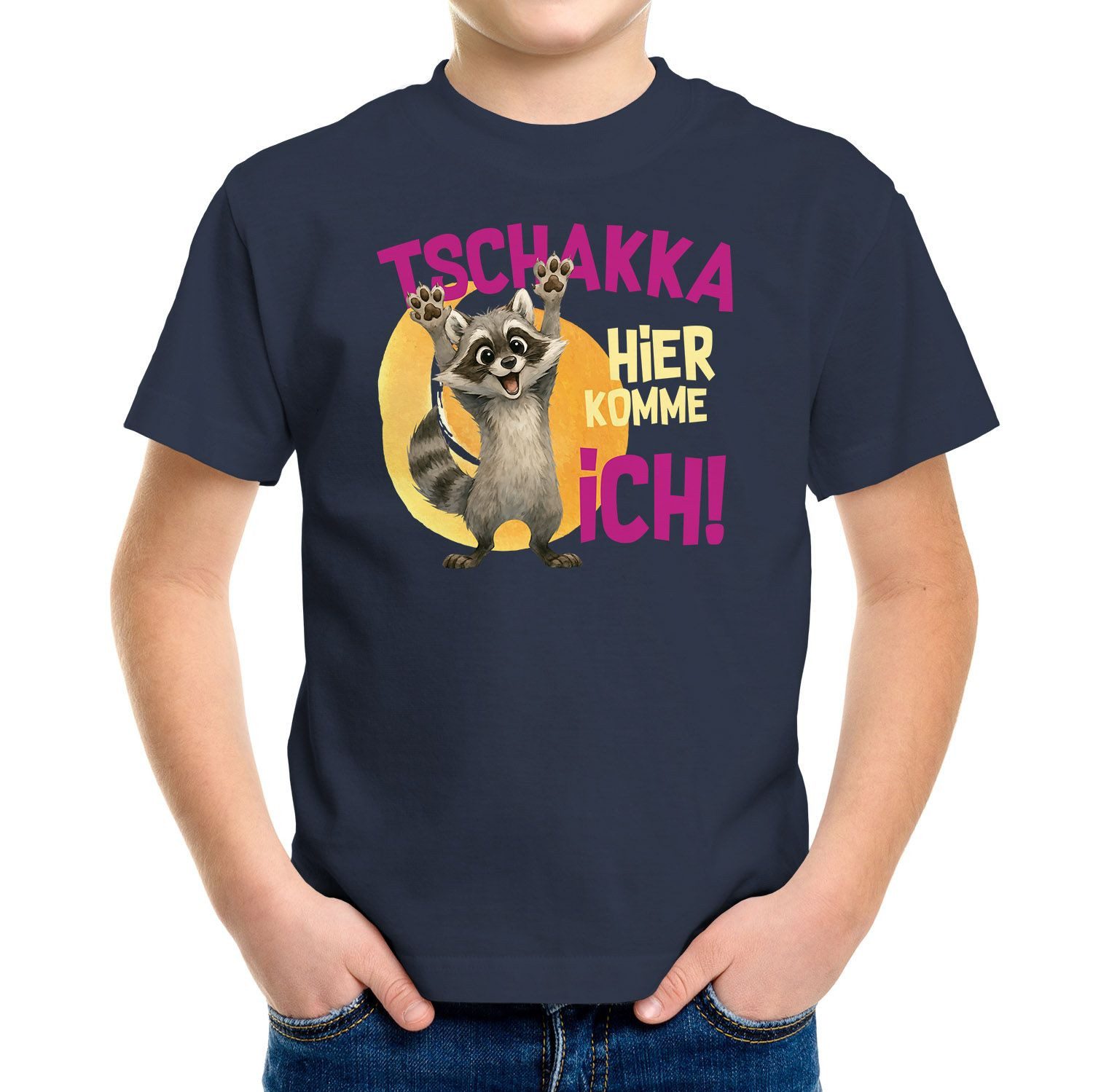 Print-Shirt Kinder T-Shirt Tschakka Hier komme ich Lustige Comic Tiermotiv-Shirts