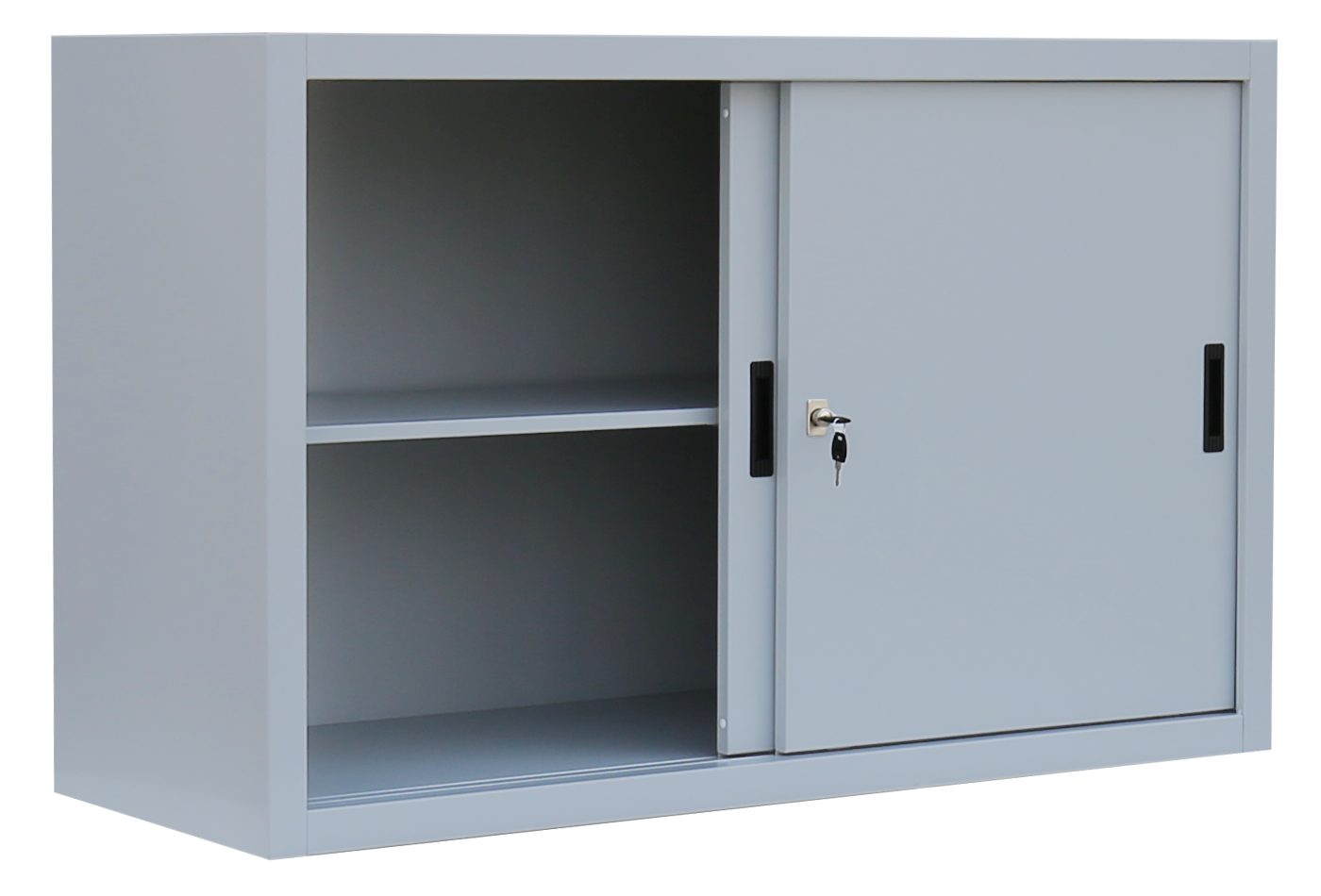 Steelboxx Schiebetürenschrank Aktenschrank Sideboard aus Stahl grau 750 x 1600 x 450 mm (1-St) komplett montiert