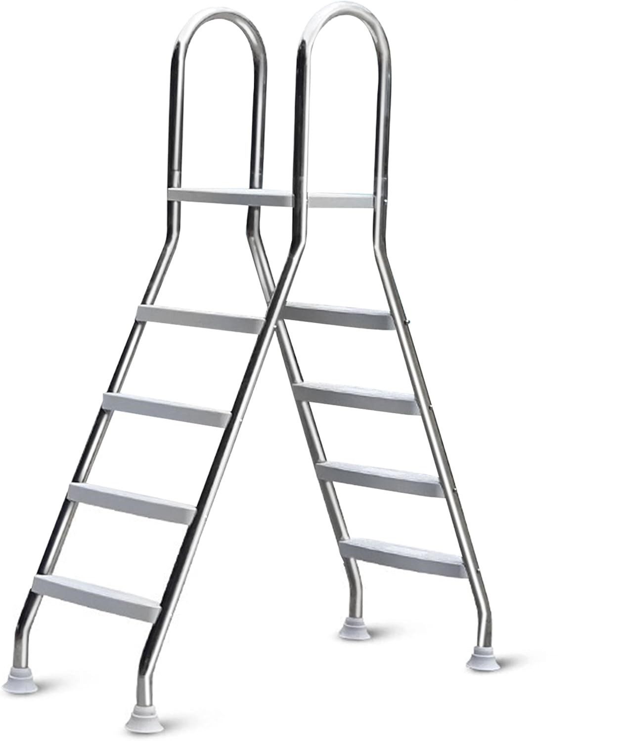 BruKa Poolleiter Edelstahl BIG XXL Hochbeckenleiter Leiter Edelstahlleiter Treppe