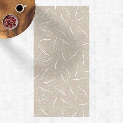 Läufer Teppich Vinyl Flur Küche Muster funktional lang modern, Bilderdepot24, Läufer - beige glatt