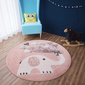 Teppich Kinderteppiche mit Ballons Elefant Kinderteppich für Mädchen und Jungs, Vimoda, Rechteckig