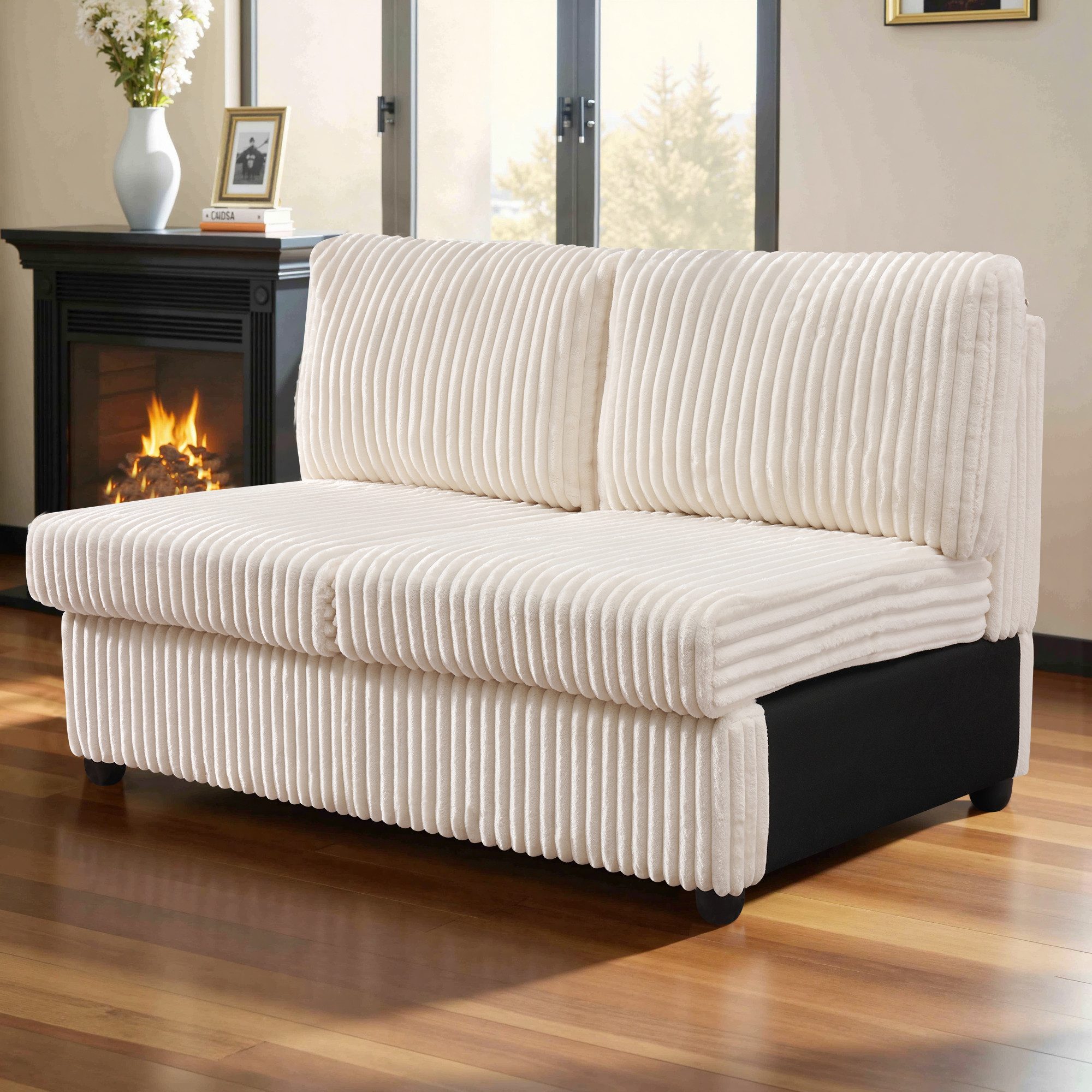 YHL Voyura Big-Sofa Ecksofa YHL Voyura U-Form grün - Corduroy, Wohnlandschaft inkl. Kissen