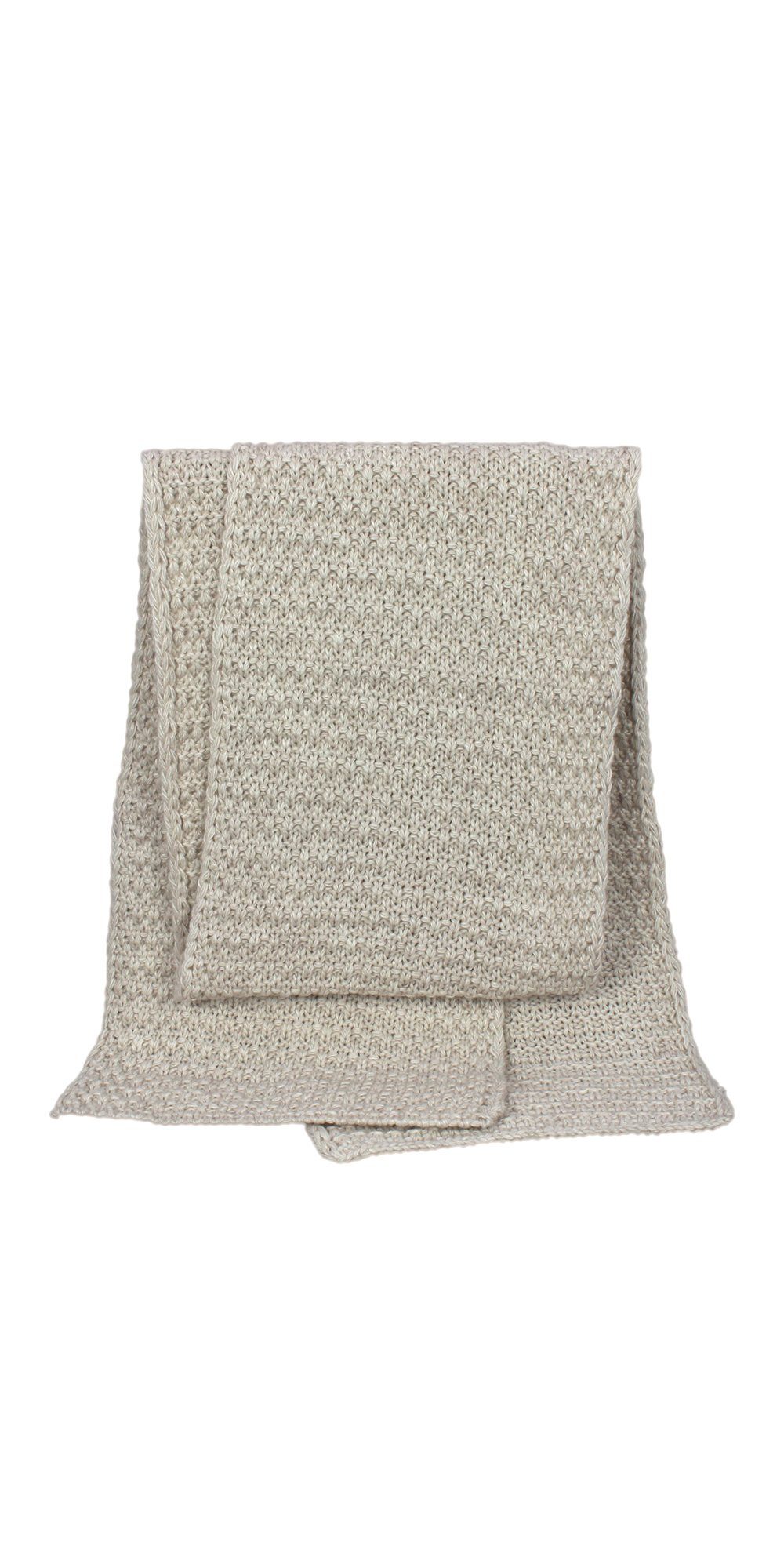 ZEBRO Fransen beige ohne Unifarben, Strickschal MIA Schal