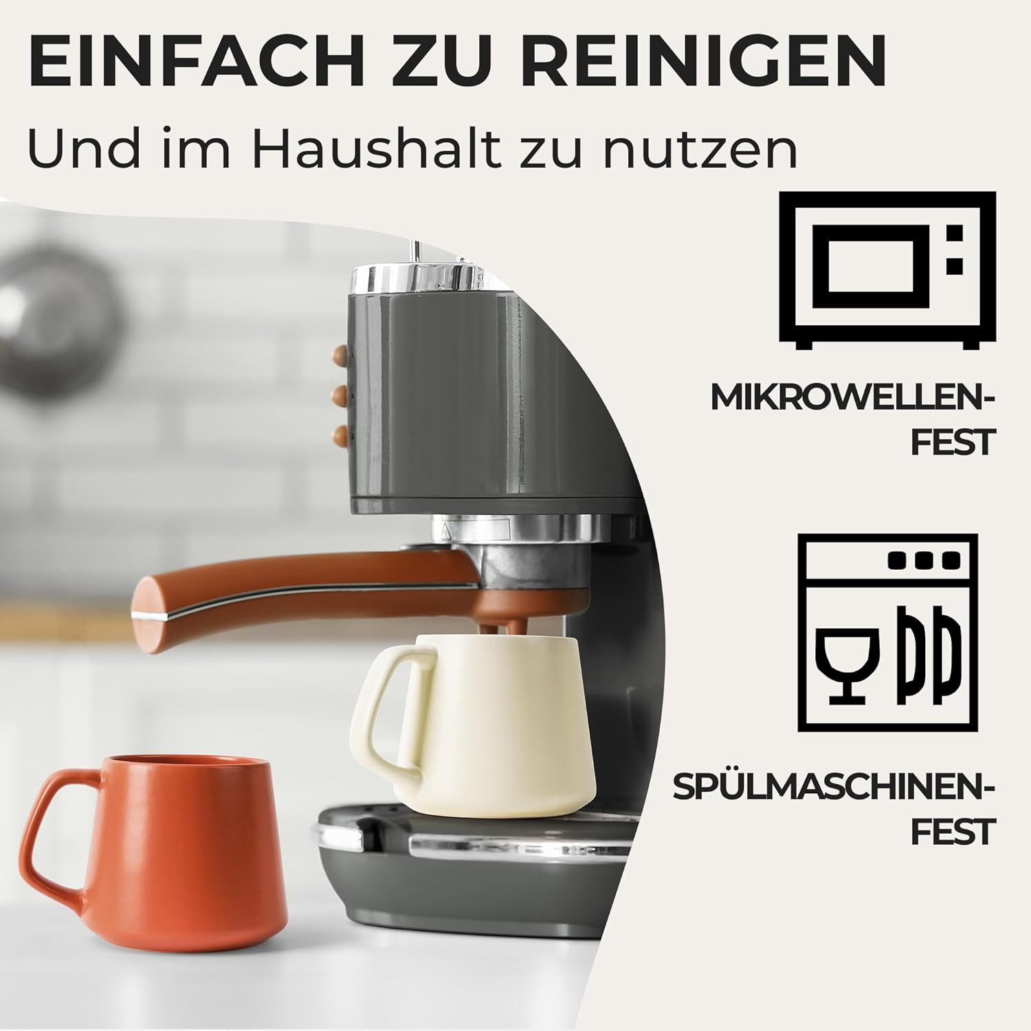 MiaMio Tasse Luxe Kaffeebecher 420 ml Evergreen, 4-tlg., Keramik – Bild 5 von 5