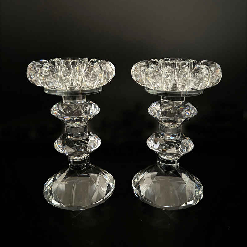 Online-Fuchs Kerzenhalter aus Glas für Stabkerzen im 2er Set - Kerzenständer - 15 cm hoch, aus Krtistallglas gefertigt, 211