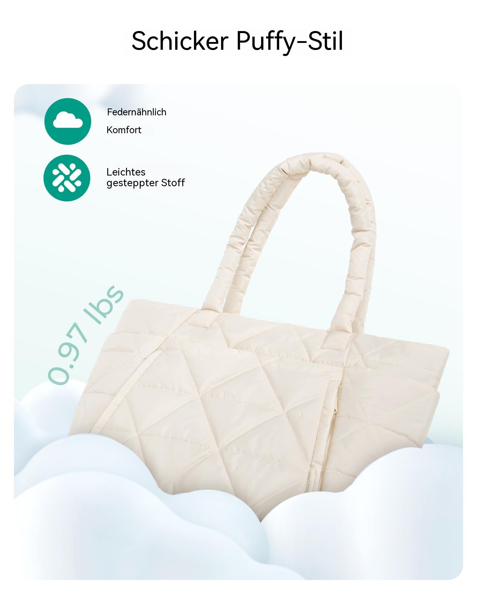 nsihing Schultertasche Handtasche damen Umhängetaschen crossbody bag, Große Stepp-Tasche mit Reißverschluss und mehreren Fächern – Bild 5 von 5