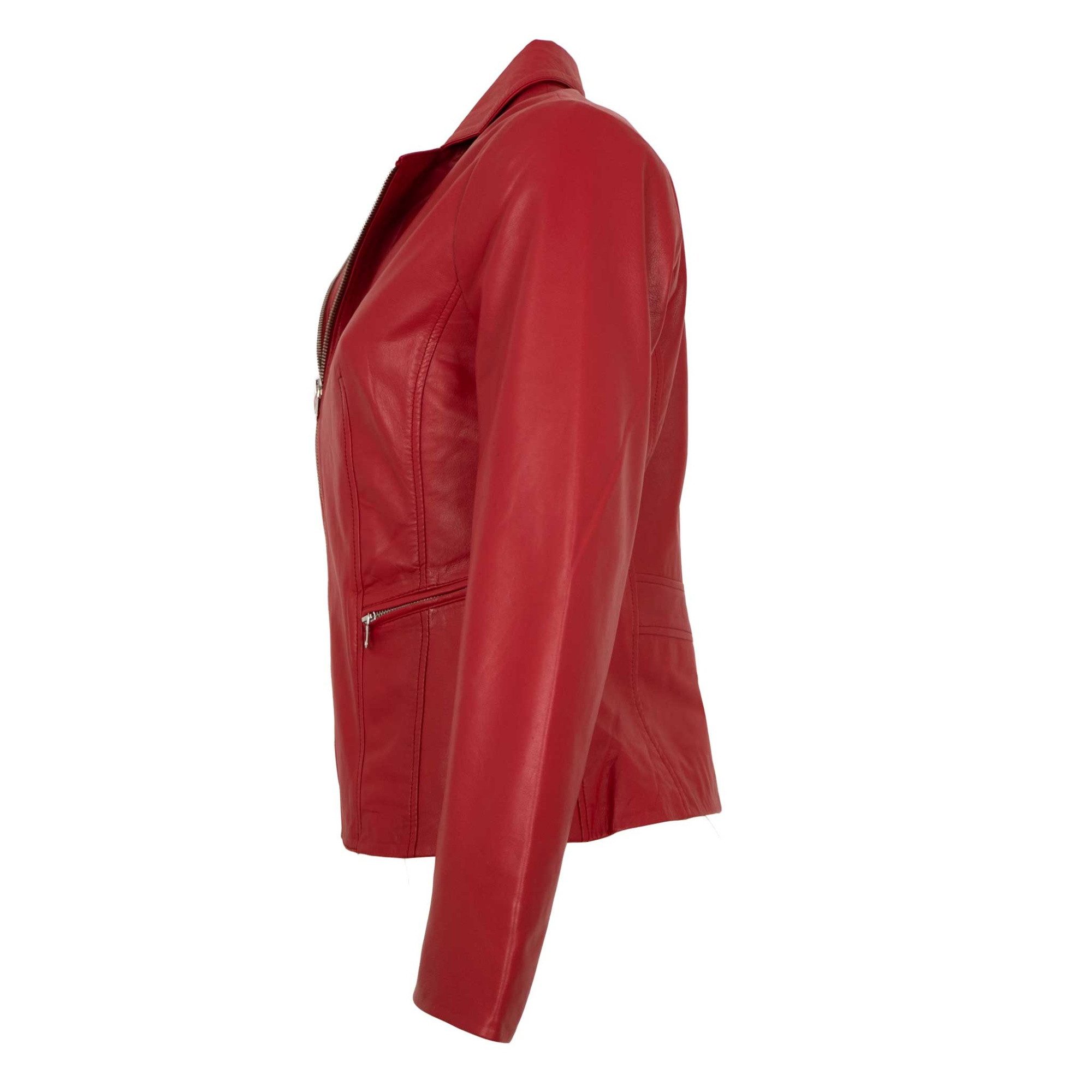 Maddox Lederjacke Inka MADDOX - Damen Lederjacke Blazer Lammnappa rot