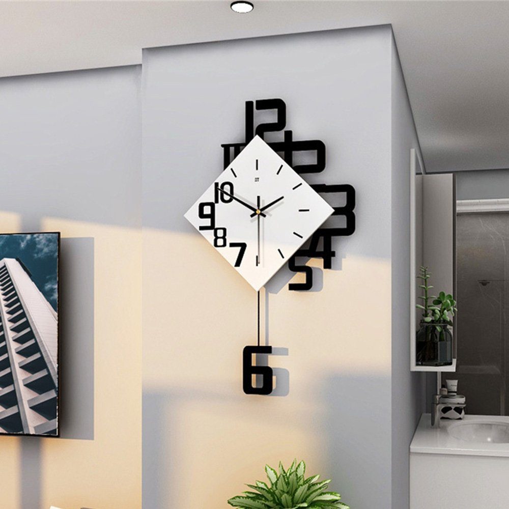 und Stilvolle Wanduhr, Wanduhr dekorative Uhr Kreative Moderne Dekorative stille 34X63CM