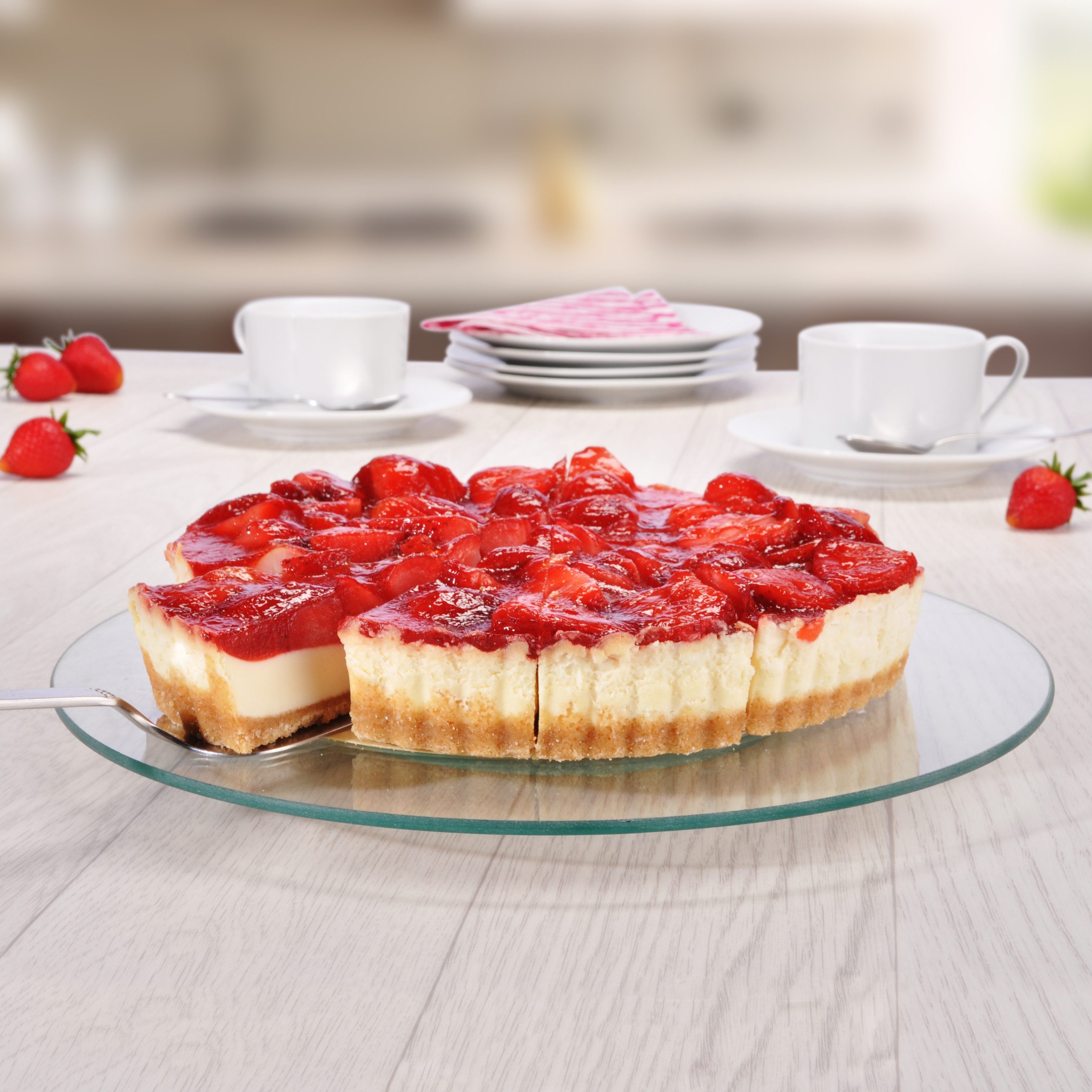 mucHome Tortenplatte aus Glas 360° drehbare Rund ∅30 cm Tortendrehscheibe Drehteller, Glas