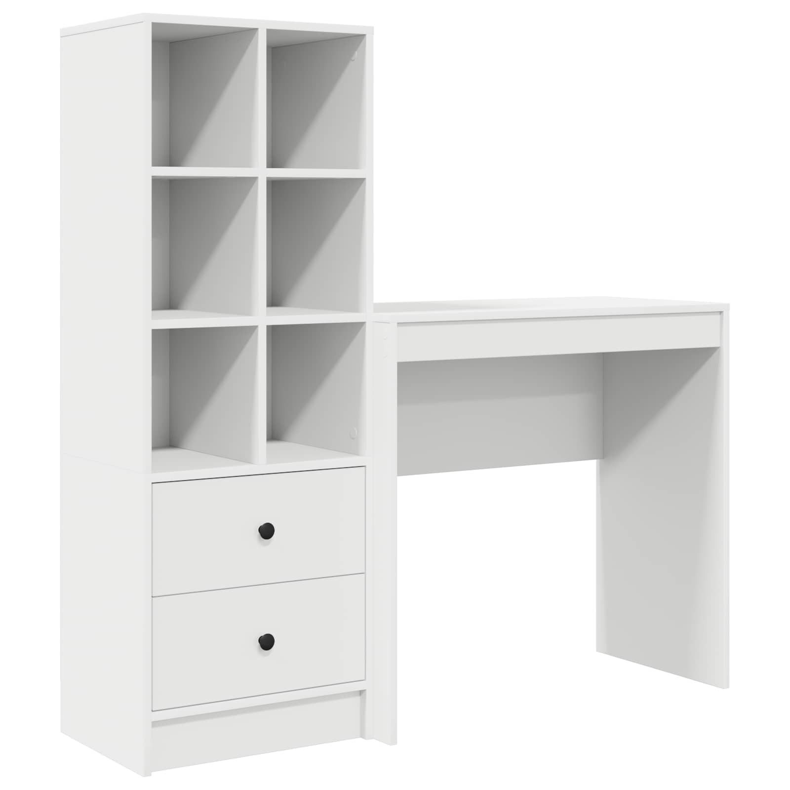 vidaXL Schreibtisch Schreibtisch Weiß 125,5 x 40 x 127 cm 2 stk. (2-St)