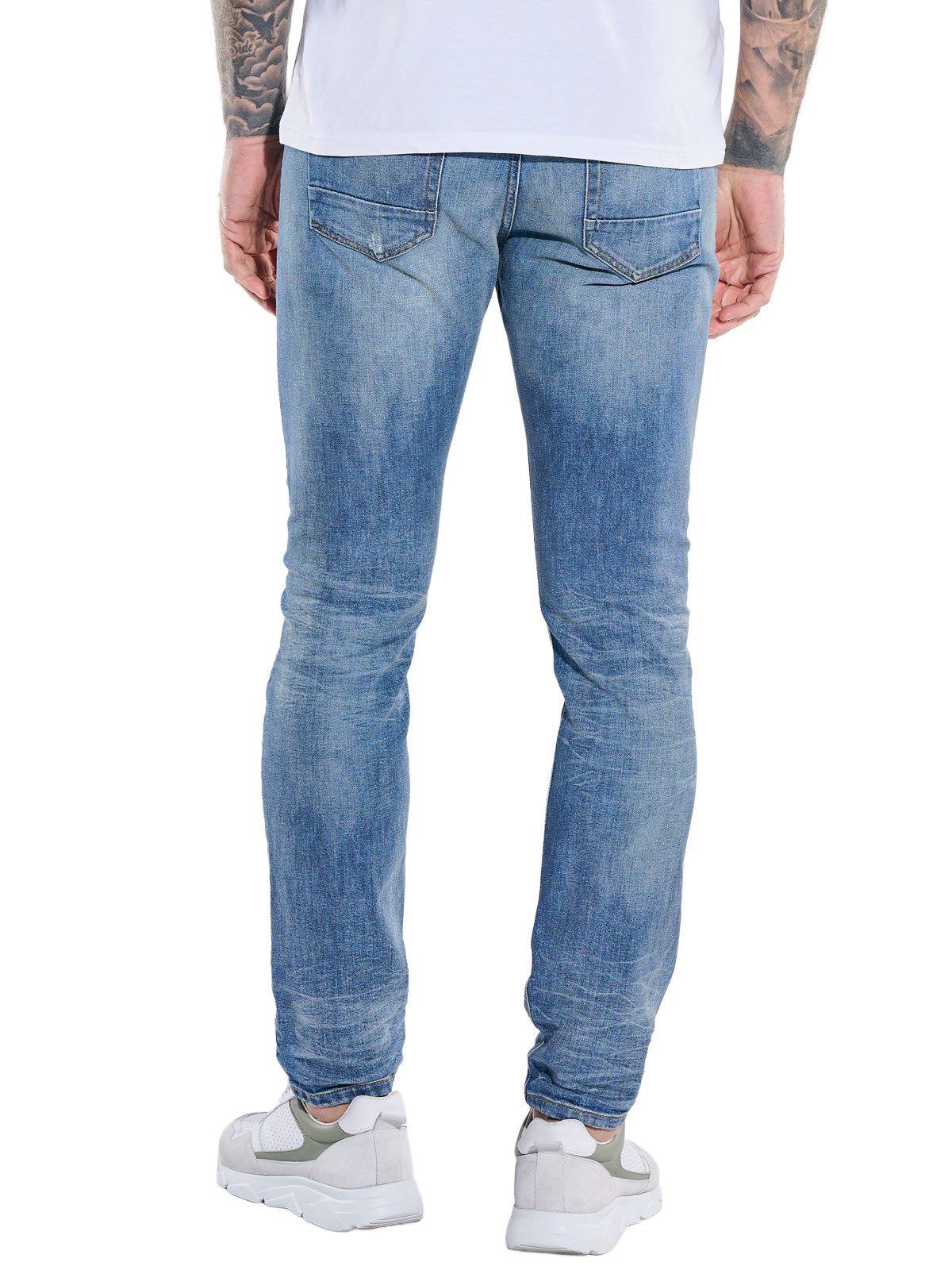 emilio adani Stretch-Jeans Herren Jeans mit Wascheffekt, Marineblau