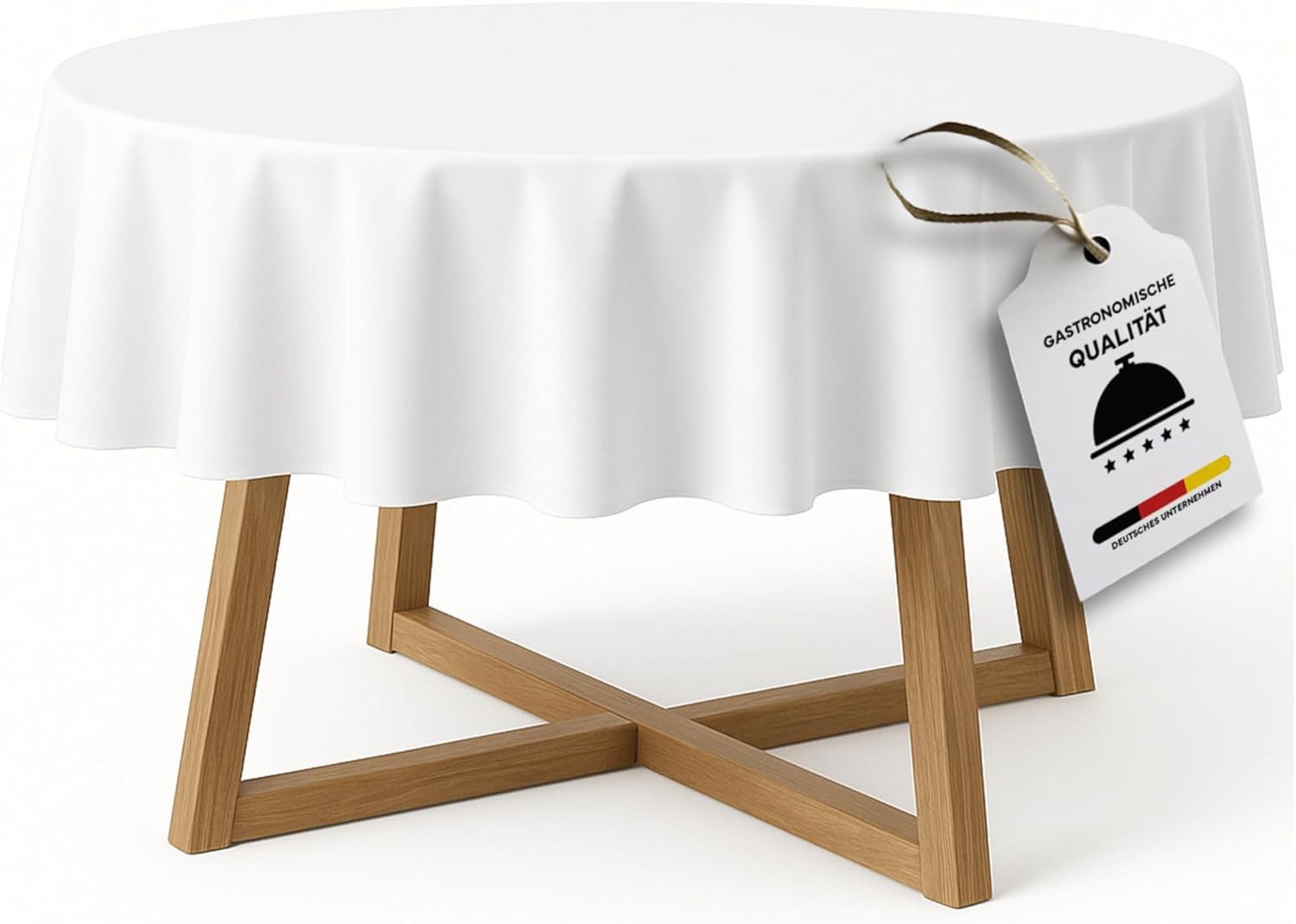 texpot Tischdecke Tischtuch rund Damast weiß 100% Baumwolle (1-tlg) günstig online kaufen