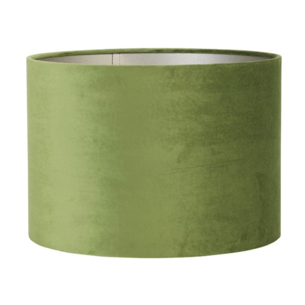 Dirk Davids Leuchten GmbH Lampenschirm Lampenschirm Zylinder Leinen Velours Grün 20-20-15cm