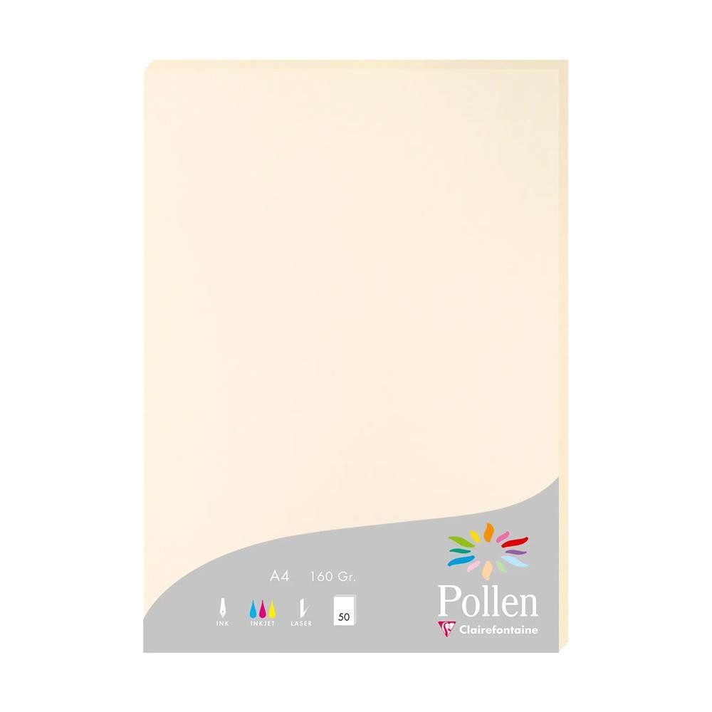 CLAIREFONTAINE Druckerpapier Clairefontaine Papier A4 Pollen 160g elfenbein 50Bl