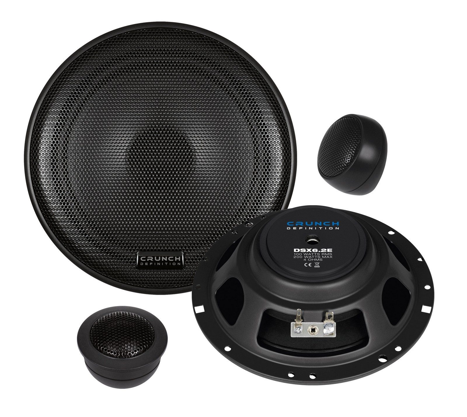 Crunch DSX6.2E 16,5 cm (6.5) Lautsprecher Komponentensystem super flach Auto-Lautsprecher (100 W)