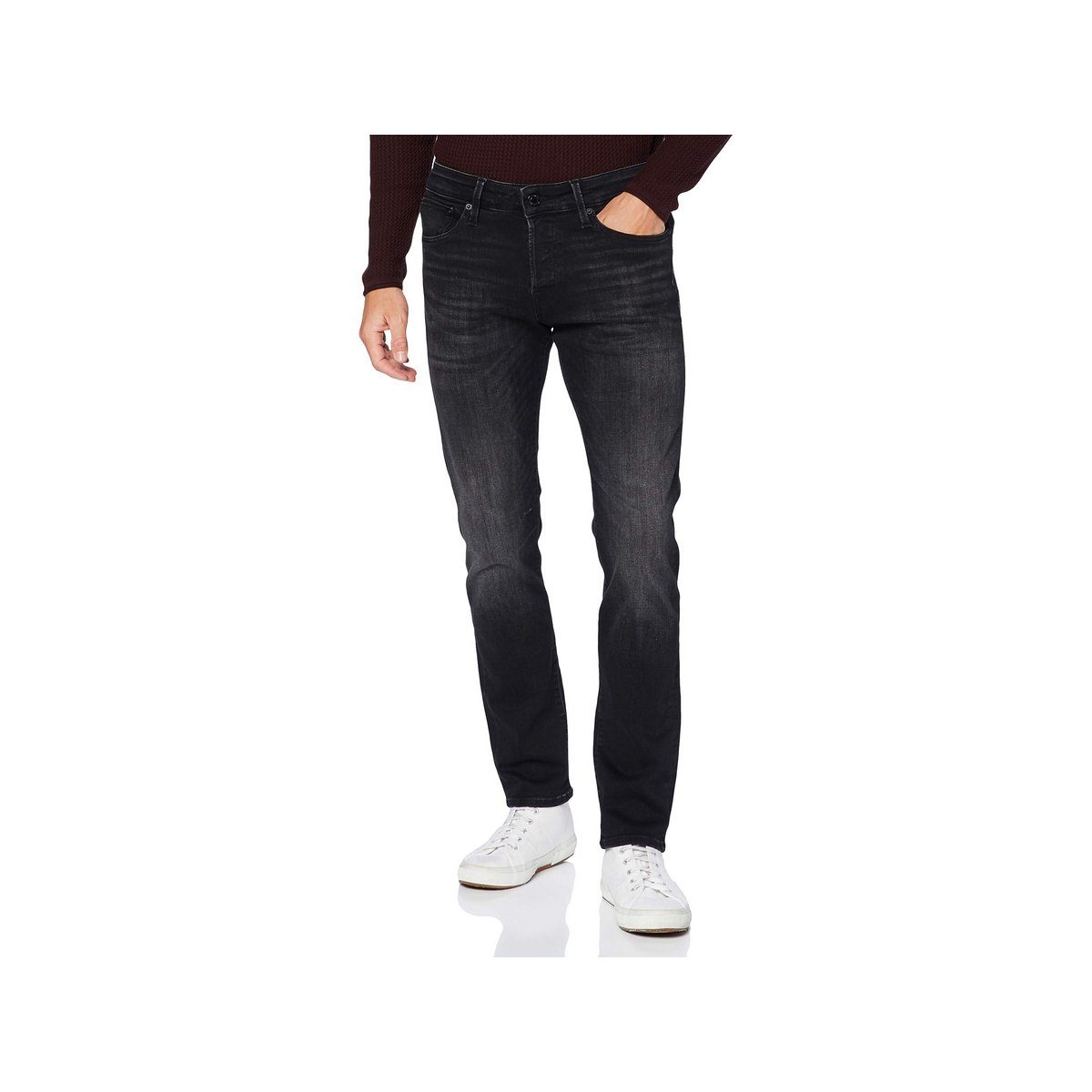 Jack & Jones Straight-Jeans schwarz regular (1-tlg)