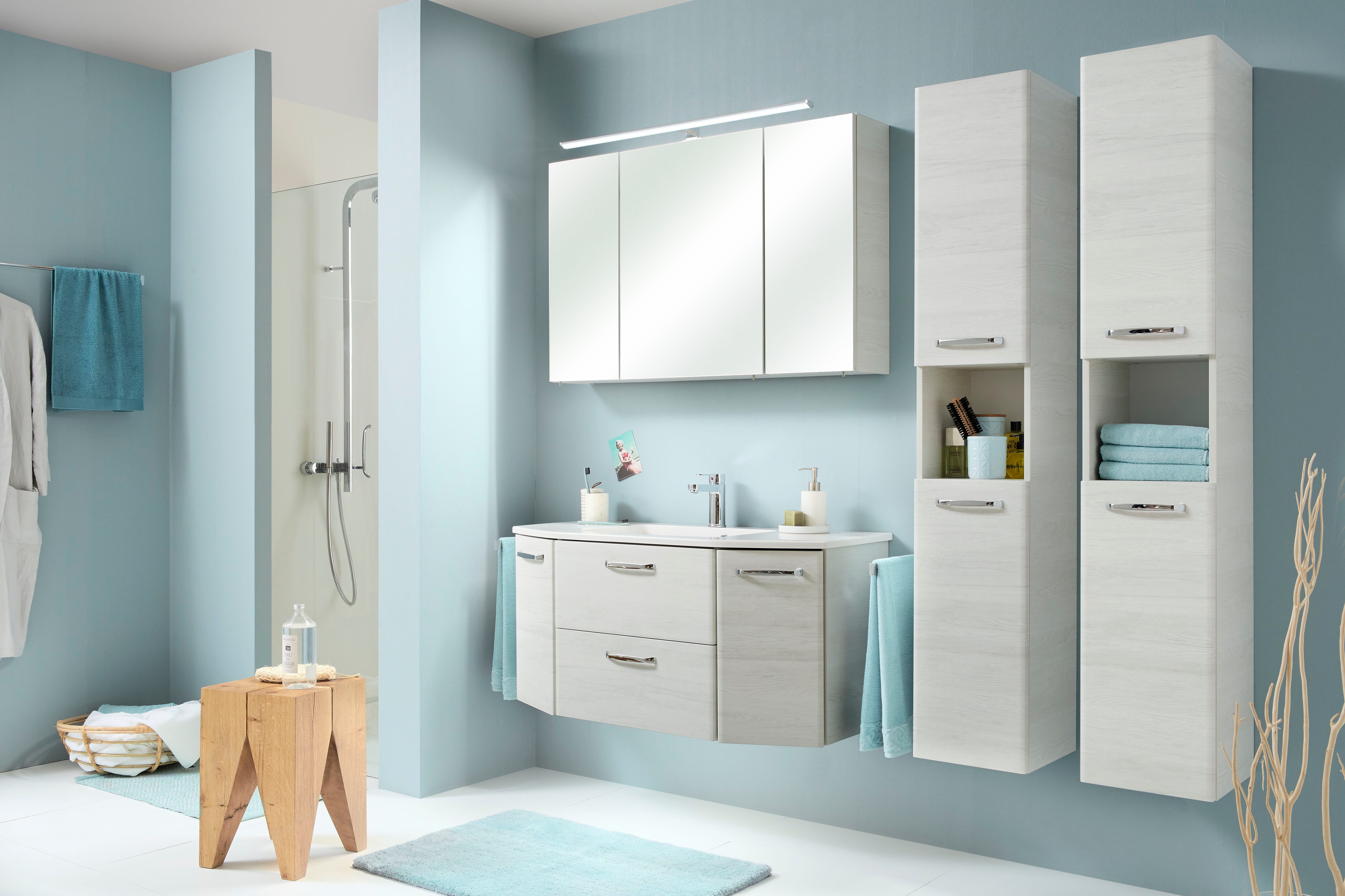 Saphir Badmöbel-Set Quickset 936 4-teilig, Mineralmarmor-Waschtisch und LED günstig online kaufen