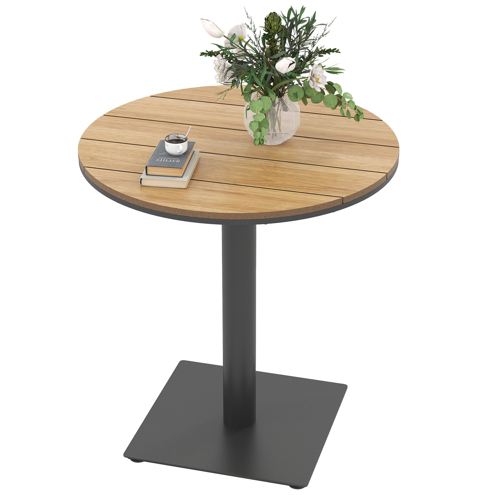 Outsunny Gartentisch mit Lamelldesign (wetterfest Beistelltisch, 1-St., run günstig online kaufen