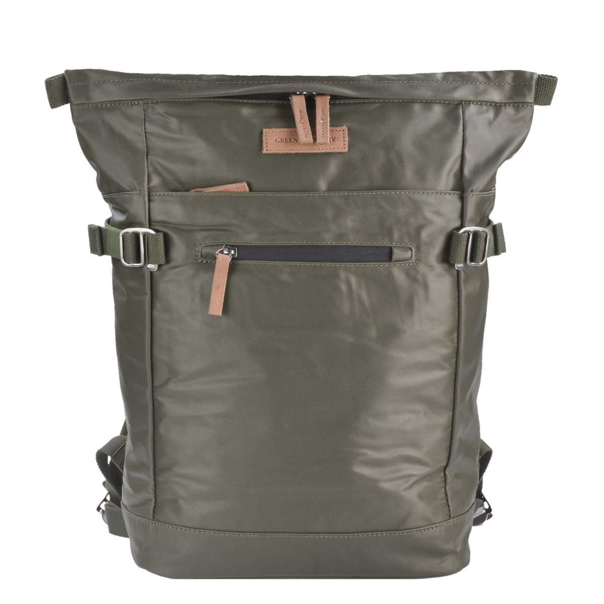 Greenburry Tagesrucksack Aviator Waterproof, Rucksack 40x43cm, Fahrradrucksack, Kurierrucksack Tabletfach 22x30cm oliv