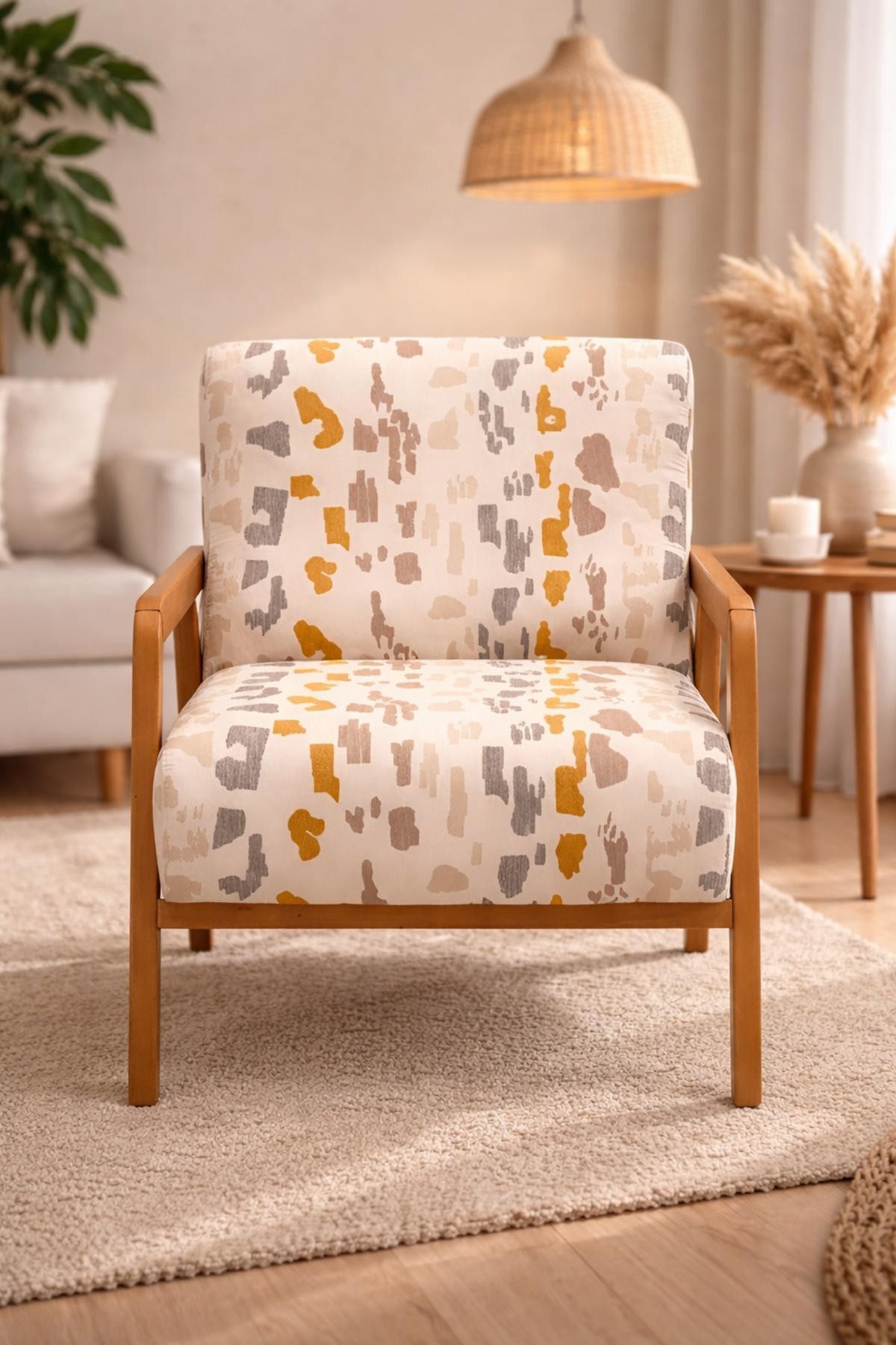 Xlmoebel Relaxsessel Bunter Sessel für das Wohnzimmer mit stilvollem Holzgestell (1-St., Bunter Sessel), Made in Europa