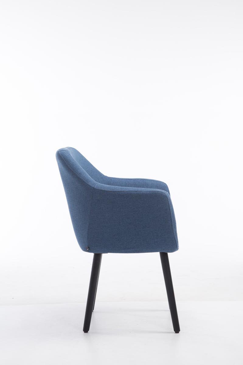 Besucherstuhl Esszimmerstuhl Sitzfläche: Gestell: TPFLiving - blau Sitzfläche gepolsterter Stoff schwarz - - - Konferenzstuhl mit Wohnzimmerstuhl), hochwertig Buchenholz (Küchenstuhl Utah