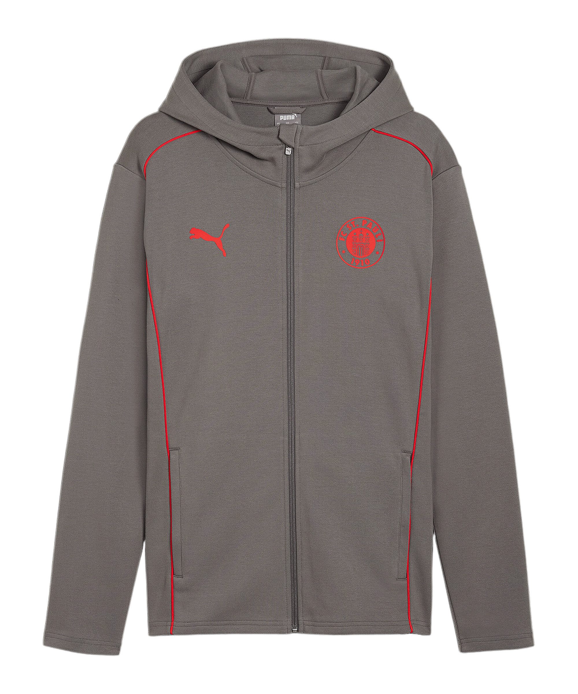 PUMA Sweatjacke PUMA FC St. Pauli Casual Kapuzenjacke Polyester