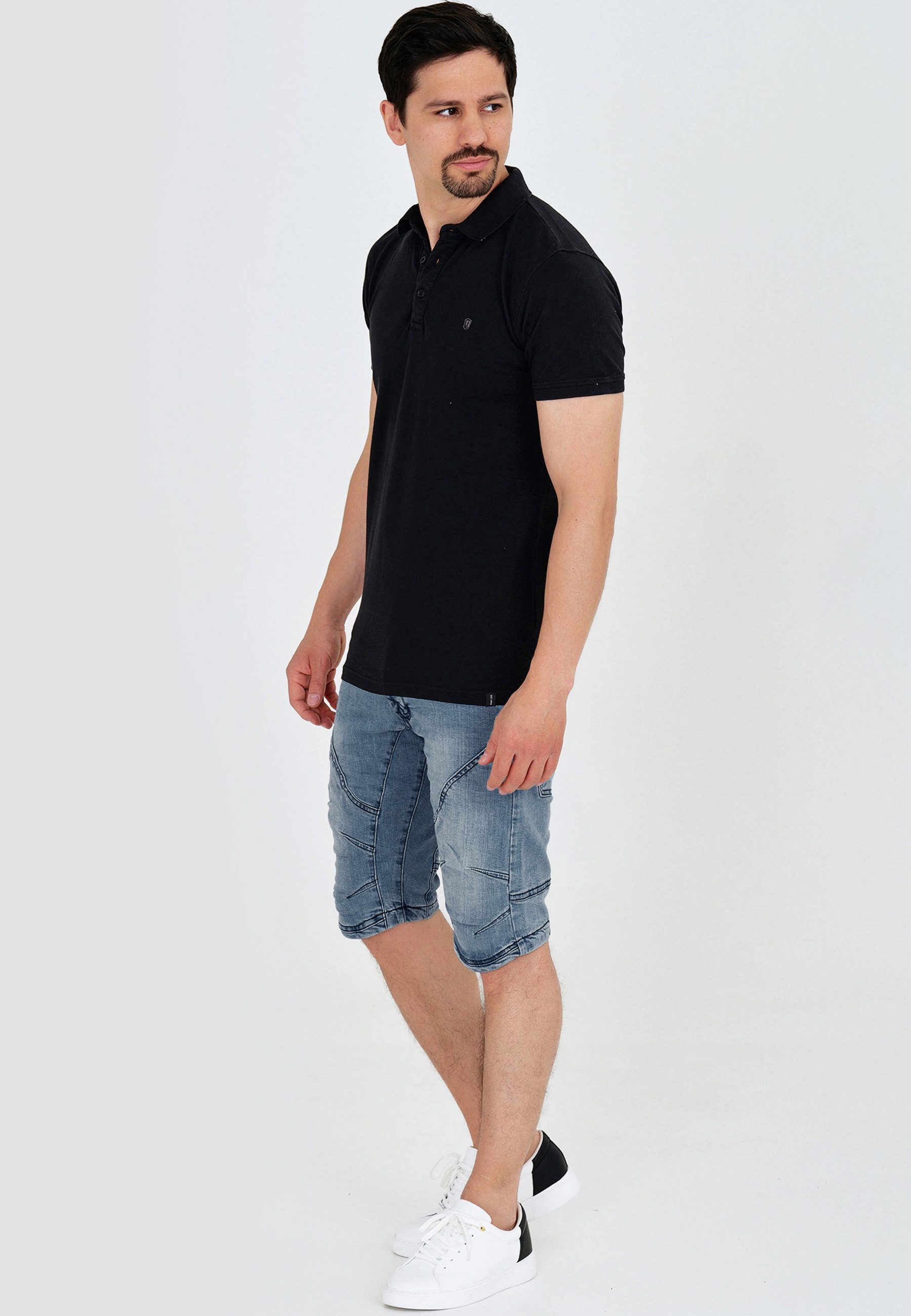 Indicode Jeansshorts Herren Leon Jeans Shorts Herrenshorts Denimshorts mit 5 Taschen