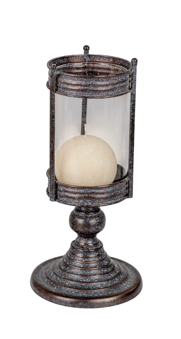 formano Windlicht Kerzenvase aus Metall und Glas