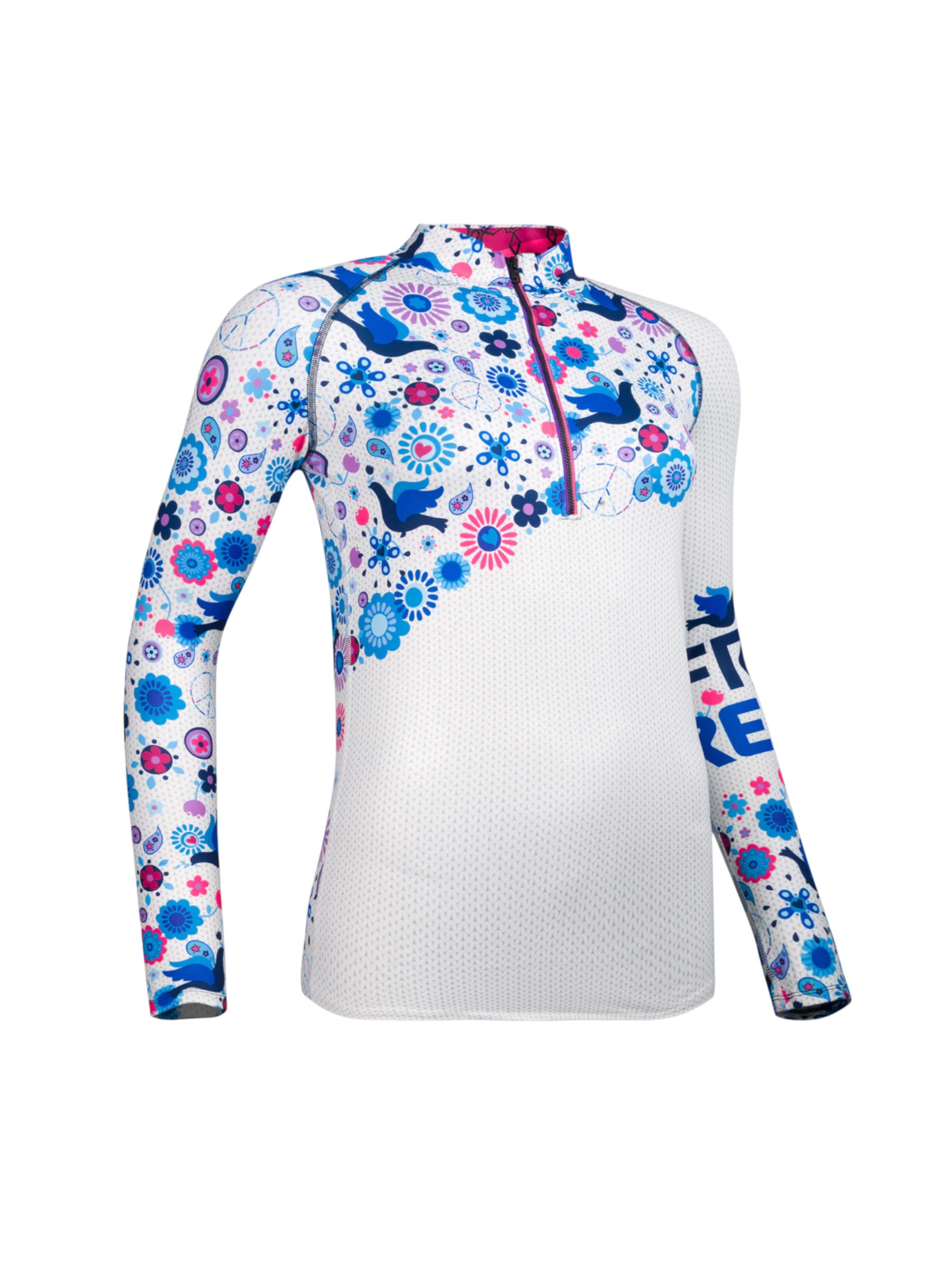 Freisein Project Funktionsshirt FreeMind Blaugrundiges Muster