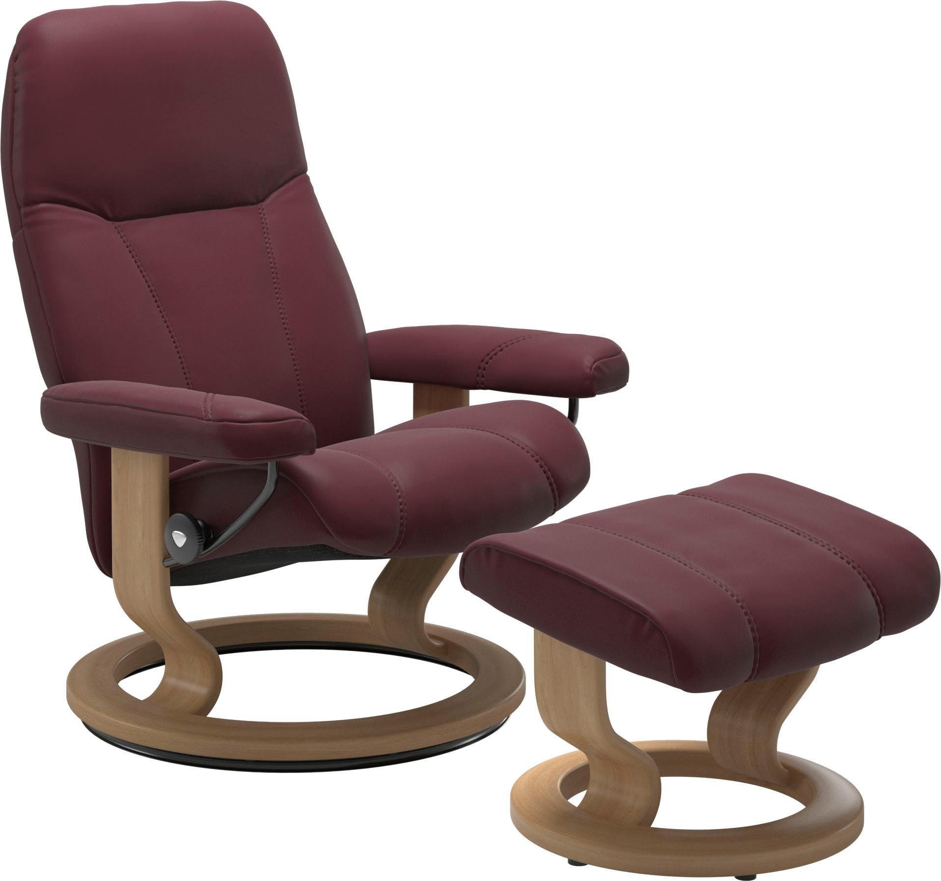 Stressless® Relaxsessel Consul (Set, Relaxsessel mit Hocker), mit Hocker, mit Classic Base, Größe S, Gestell Eiche