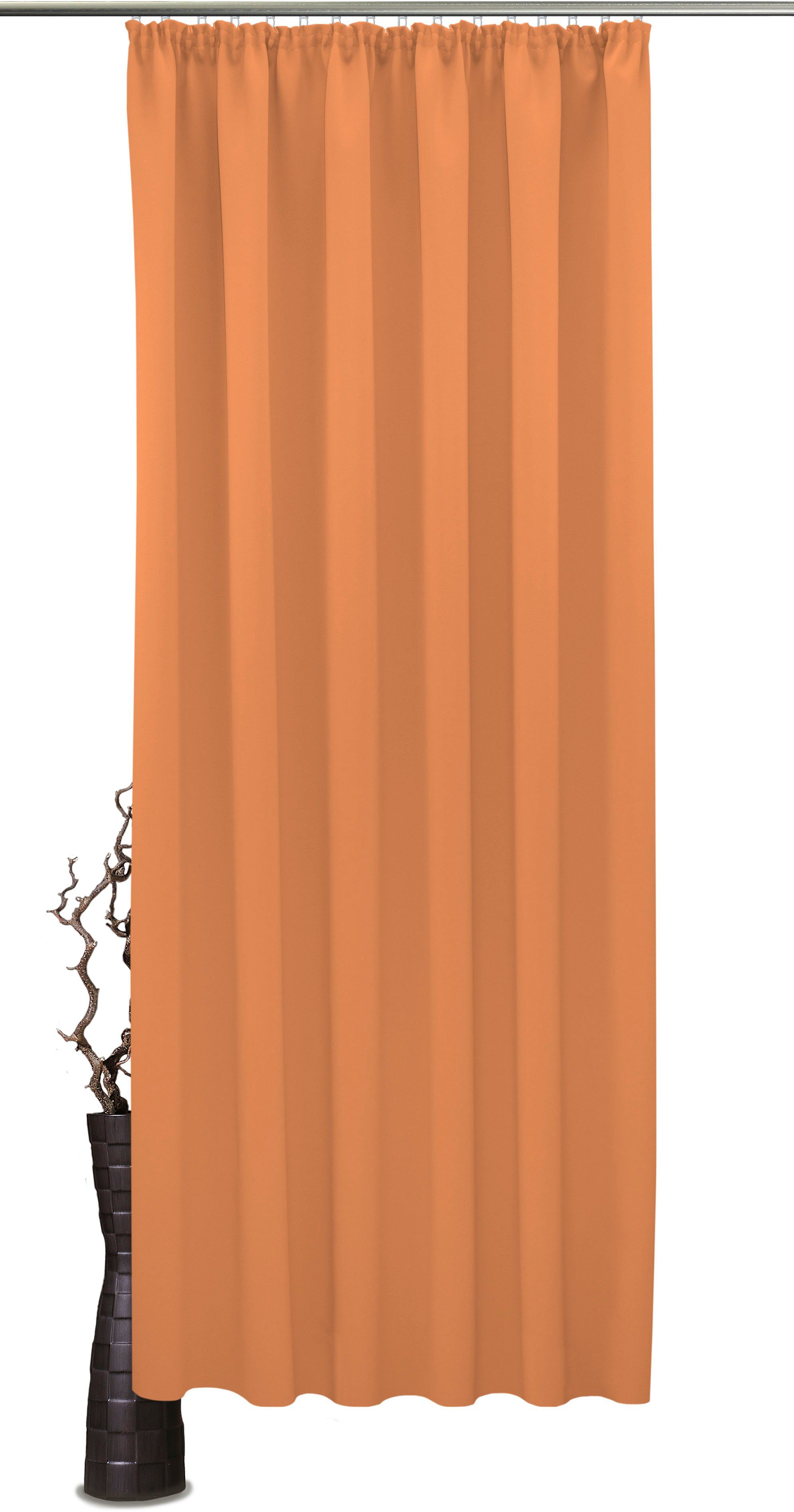 Vorhang Leon, VHG, Kräuselband (1 coral Energie verdunkelnd, Verdunkler, Größen St), sparend,Wärmeschutz,blickdicht,verschiedene