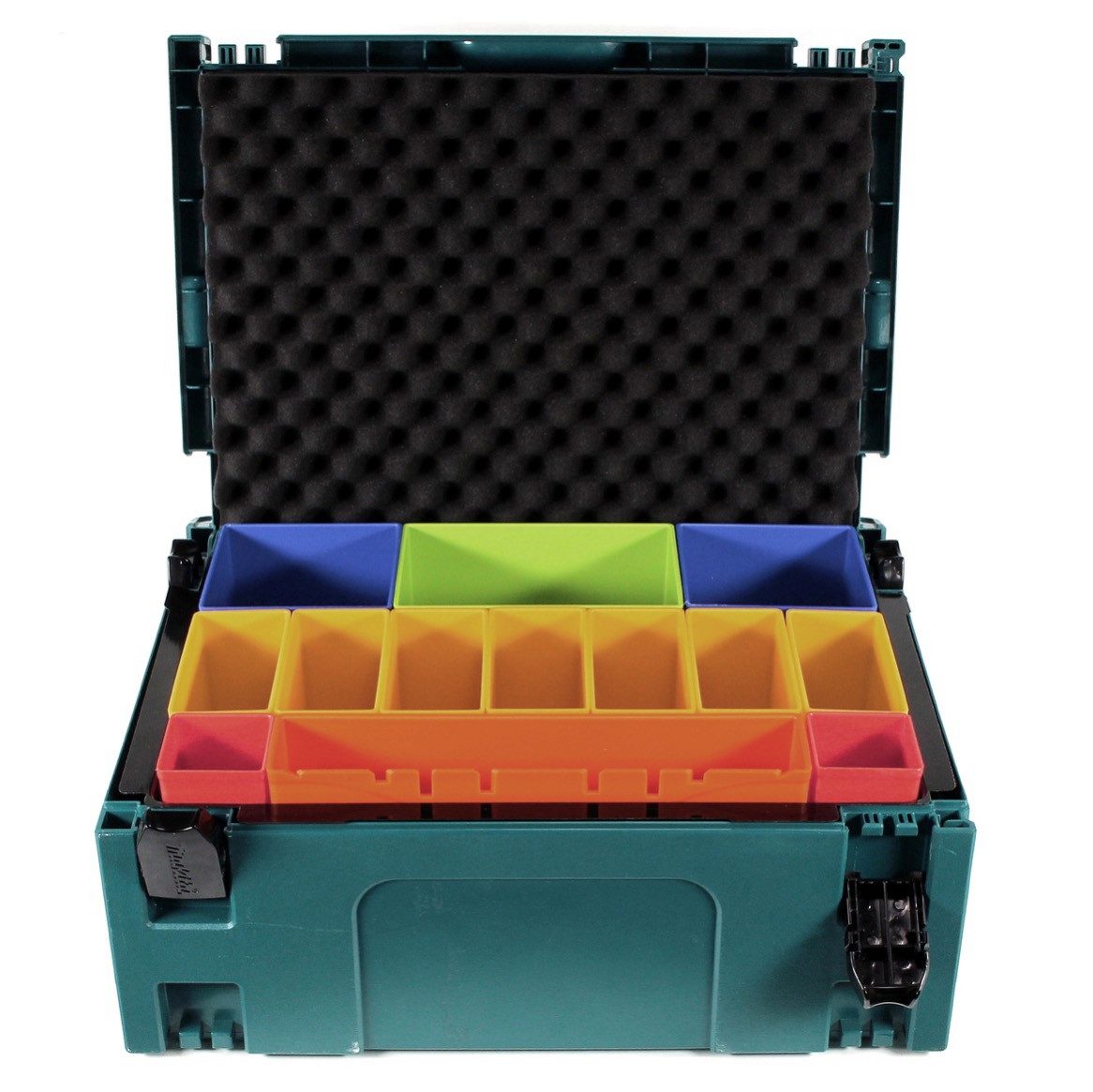 Makita Werkzeugkoffer MAKPAC 2 Systemkoffer + Boxeneinsatz mit farbigen Boxen P-83652