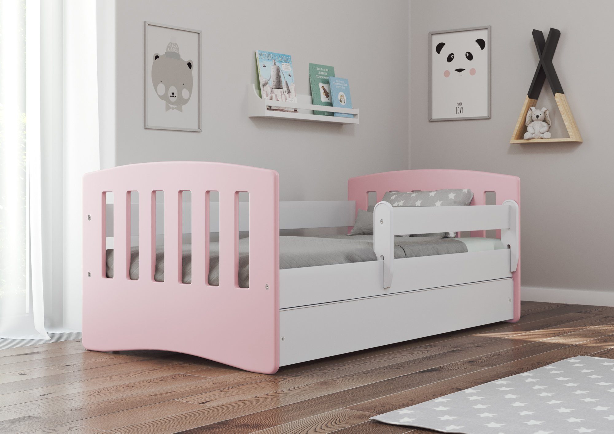 Bjird Kinderbett Classic 80x140cm 80x160cm 80x180cm (mit Rausfallschutz Sch günstig online kaufen