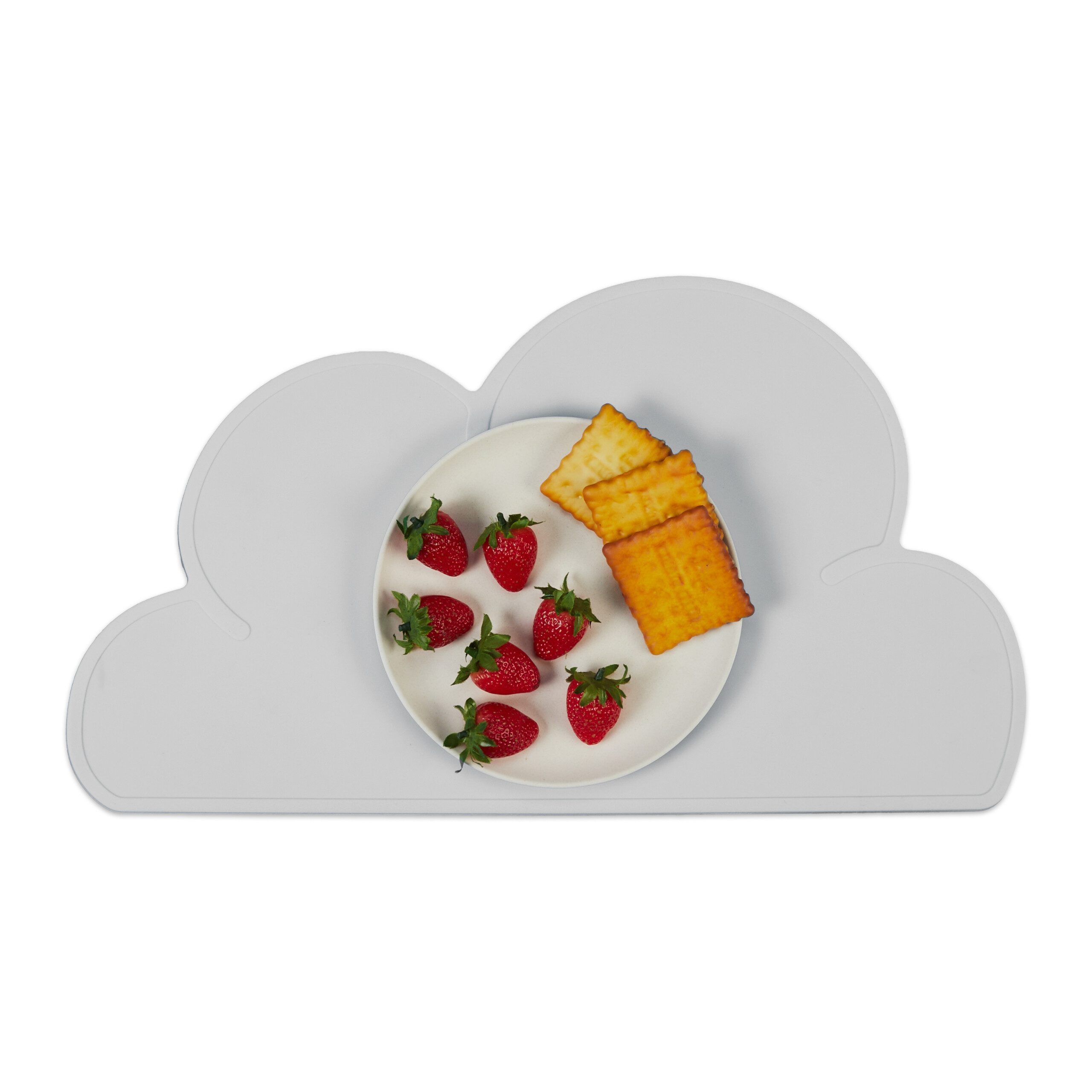 relaxdays Platzset Platzdeckchen für Kinder in Wolkenform, (1-St), Hellgrau