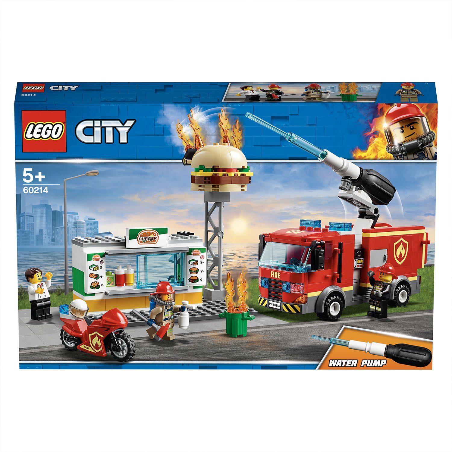 LEGO® Konstruktionsspielsteine »LEGO® City 60214 Feuerwehreinsatz im  Burger-Restaurant«, (327 St)
