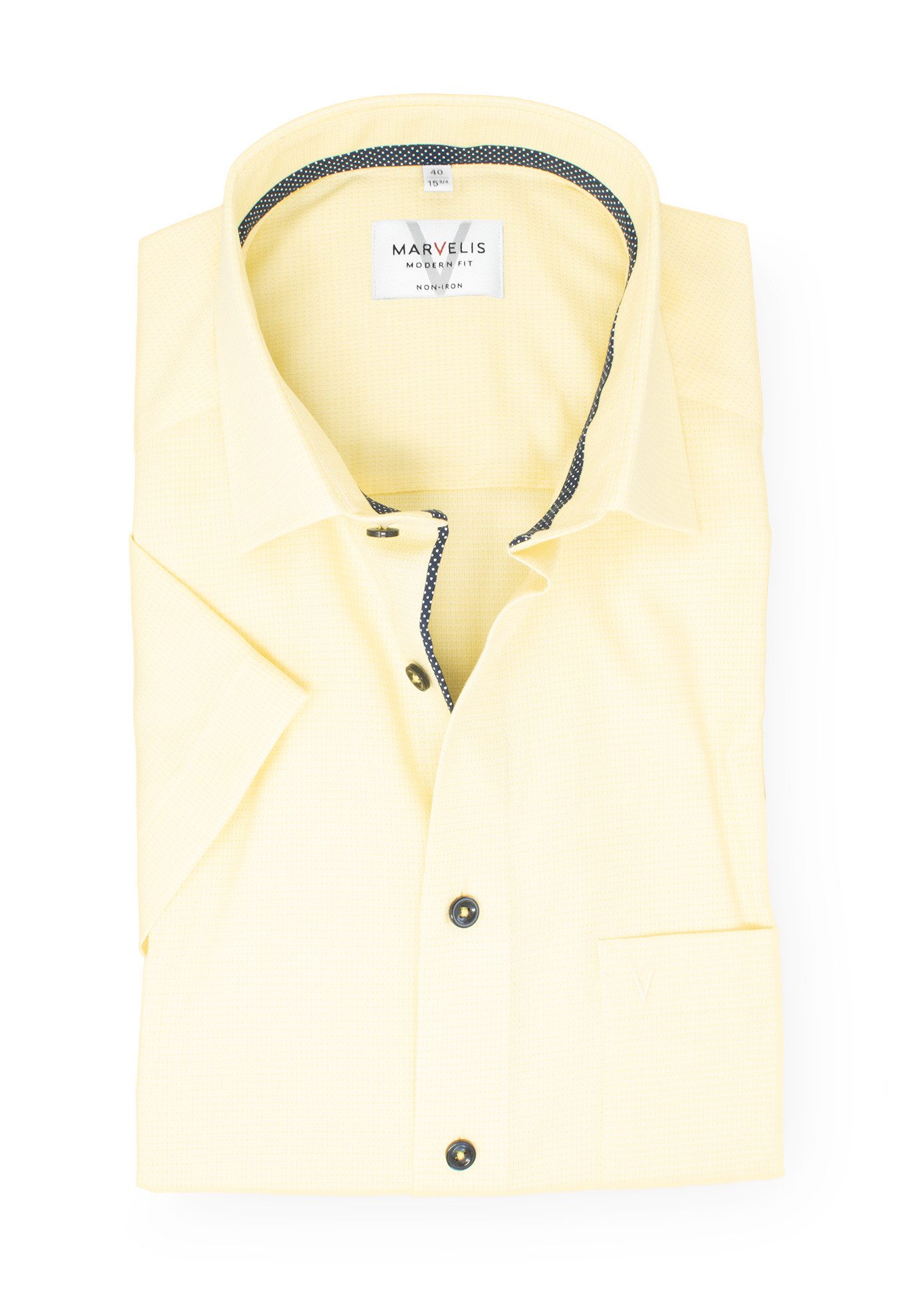 MARVELIS Kurzarmhemd Modern Fit normale, leicht günstig online kaufen