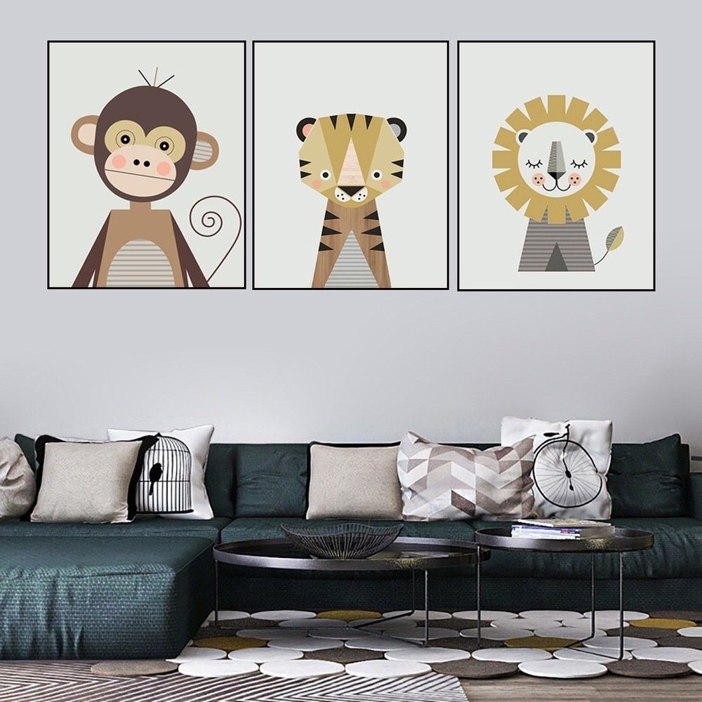 Pippolipo Poster Bilder Kinderzimmer Deko Babyzimmer Wohnzimmer A4, (6er Se günstig online kaufen