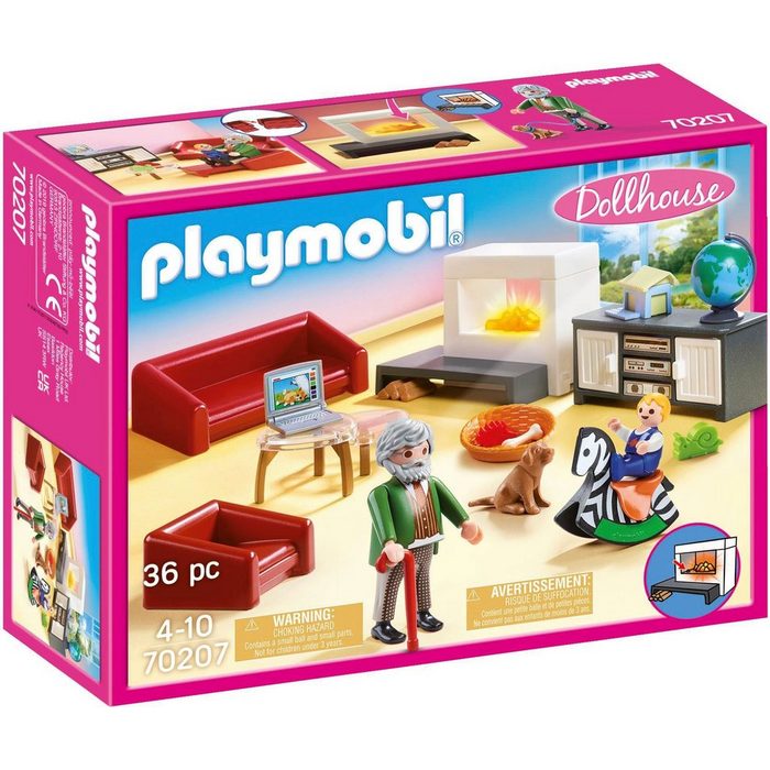 Playmobil® Konstruktions-Spielset Gemütliches Wohnzimmer (70207) Dollhouse (36 St) Made in Germany