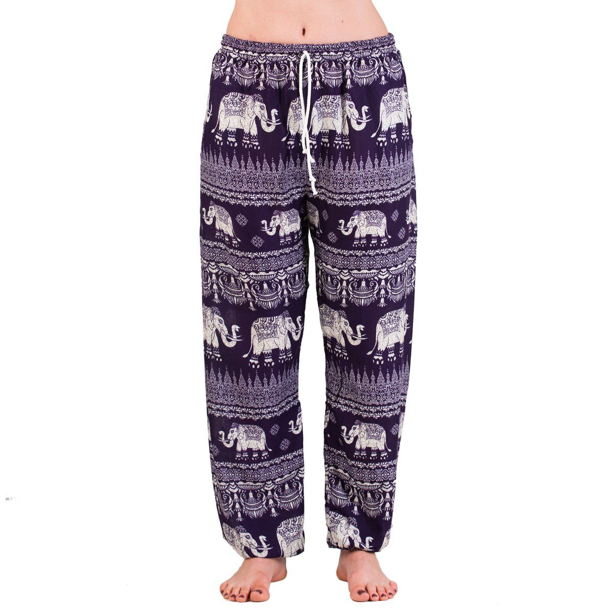 PANASIAM Haremshose Muckhose aus feiner natürlicher Viskose bequeme Haremshose für Damen leichte Sommerhose mit Seitentaschen Aladinhose