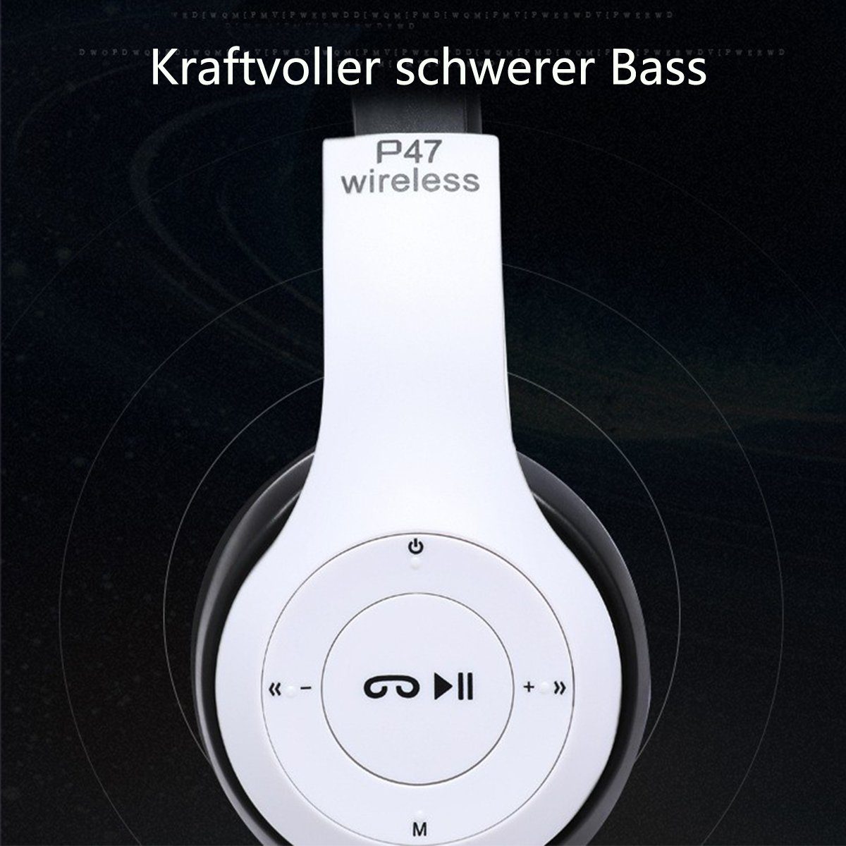 XDeer Bluetooth Over-Ear-Kopfhörer Wireless (Stereo mit USB Blau Micro Faltbare 3,5mm Over-Ear-Kopfhörer Kopfhörer Kabel, Köpfhorerkabel) Headset